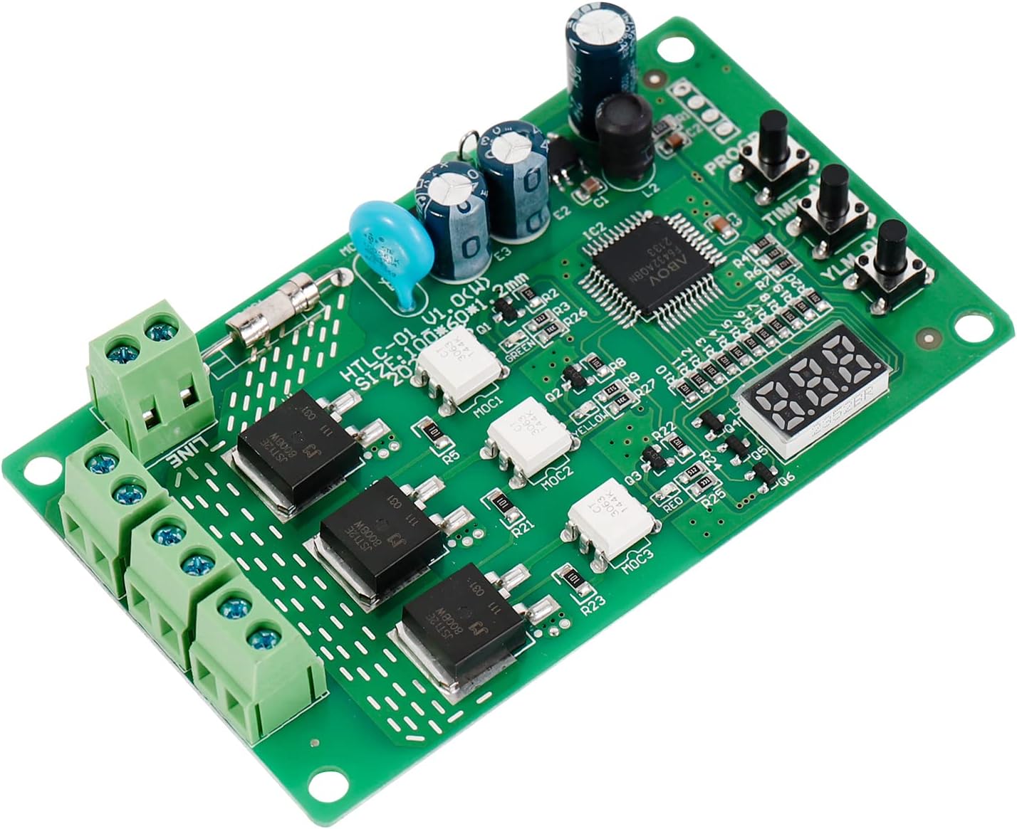 briidea briidea 85vac-265vac 3-Channel Traffic Light Controller Sequencer with Digital Tube Display, 36 Programmable Preset Sequences, Compatible with All Traffic Lights