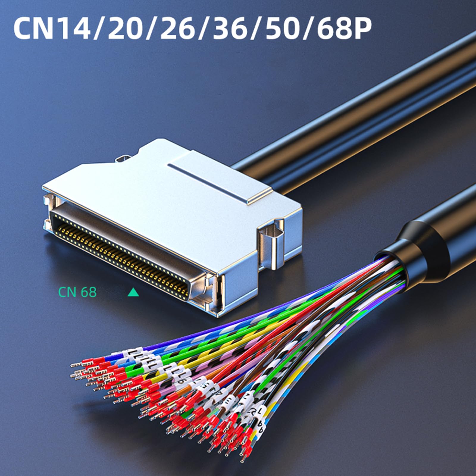 Cable de transferencia de datos SCSI con una conexión industrial CN14P CN20P CN26P CN36P CN50P CN68P, conexión SCSI escáner