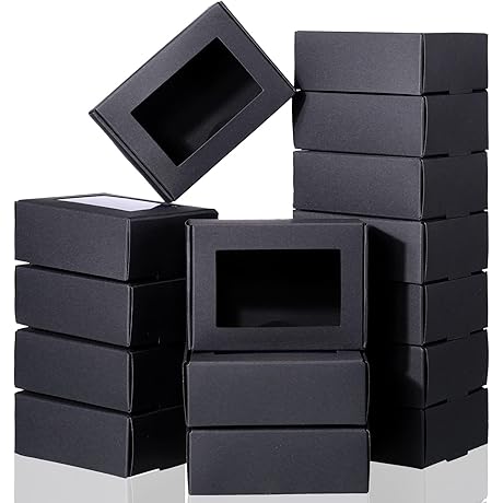 60 Pcs Black Soap Boxes for Homemade Soap Packaging
