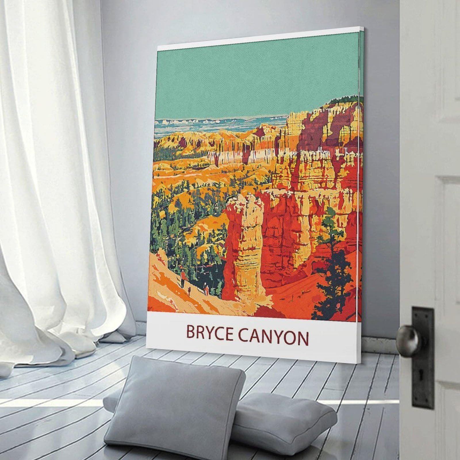 Junmoney Wall Art Print Bryce Canyon National Park(3), 20x30inch(50x75cm), for Home Lounge, Bedroom Or Reading Nook, Canvas Styling for A Polished Room Look