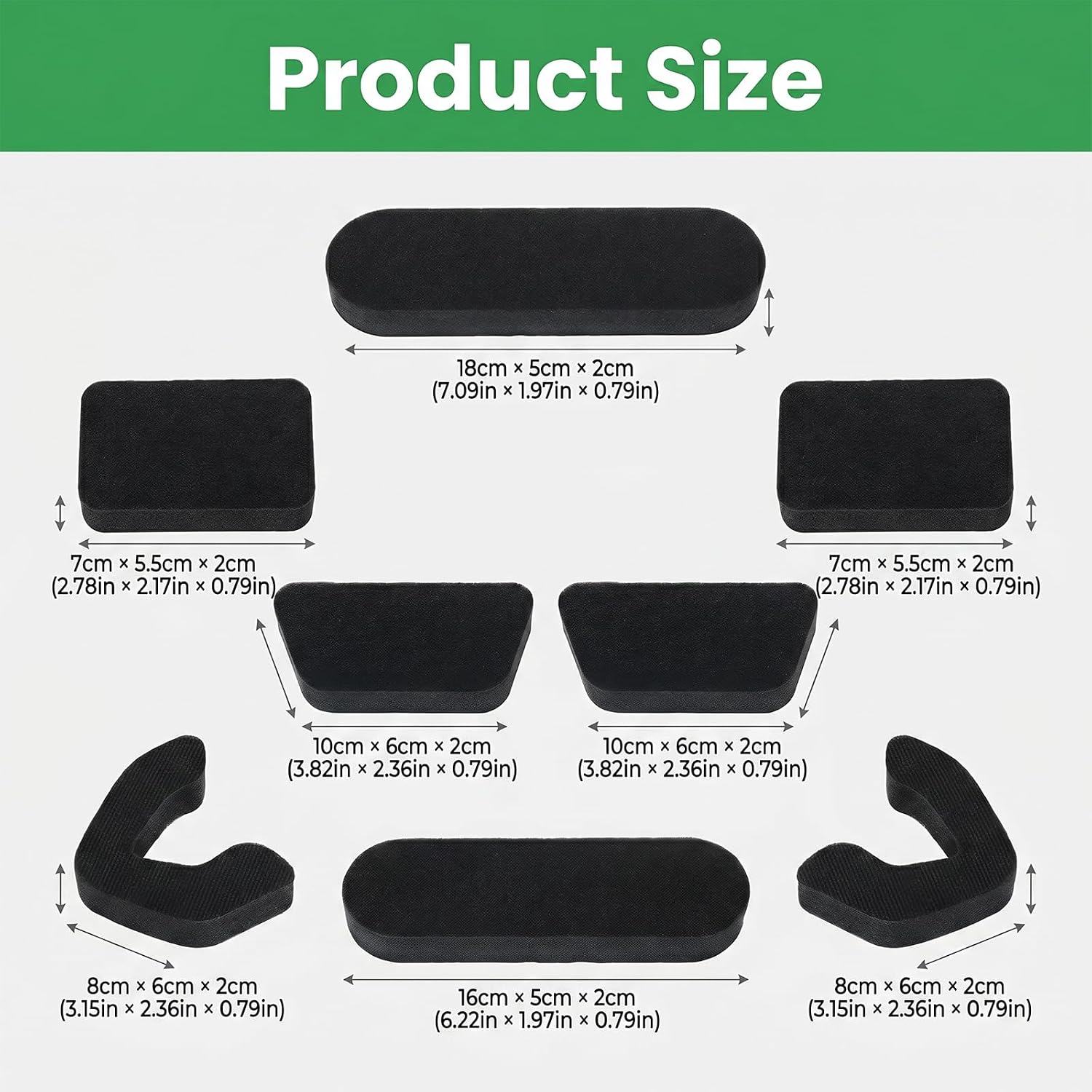 Helmet Padding Set Replacement Pads for Batting & Catcher Helmets, 0.79" Thick Cushion for Baseball Softball Safe Training