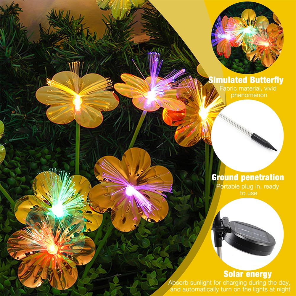 DAJASD Flower Solar Lights Outdoor Garden, 2 Pack 10 LED Color-Changing Swaying Flower Lights - Image 4