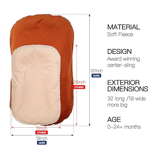 Miniatura 4 de Tumbona para bebé, Snuggle Cozy Me Tumbona infantil para recién nacidos, funda de franela, transpirable, suave, almohadilla portátil para el tiempo