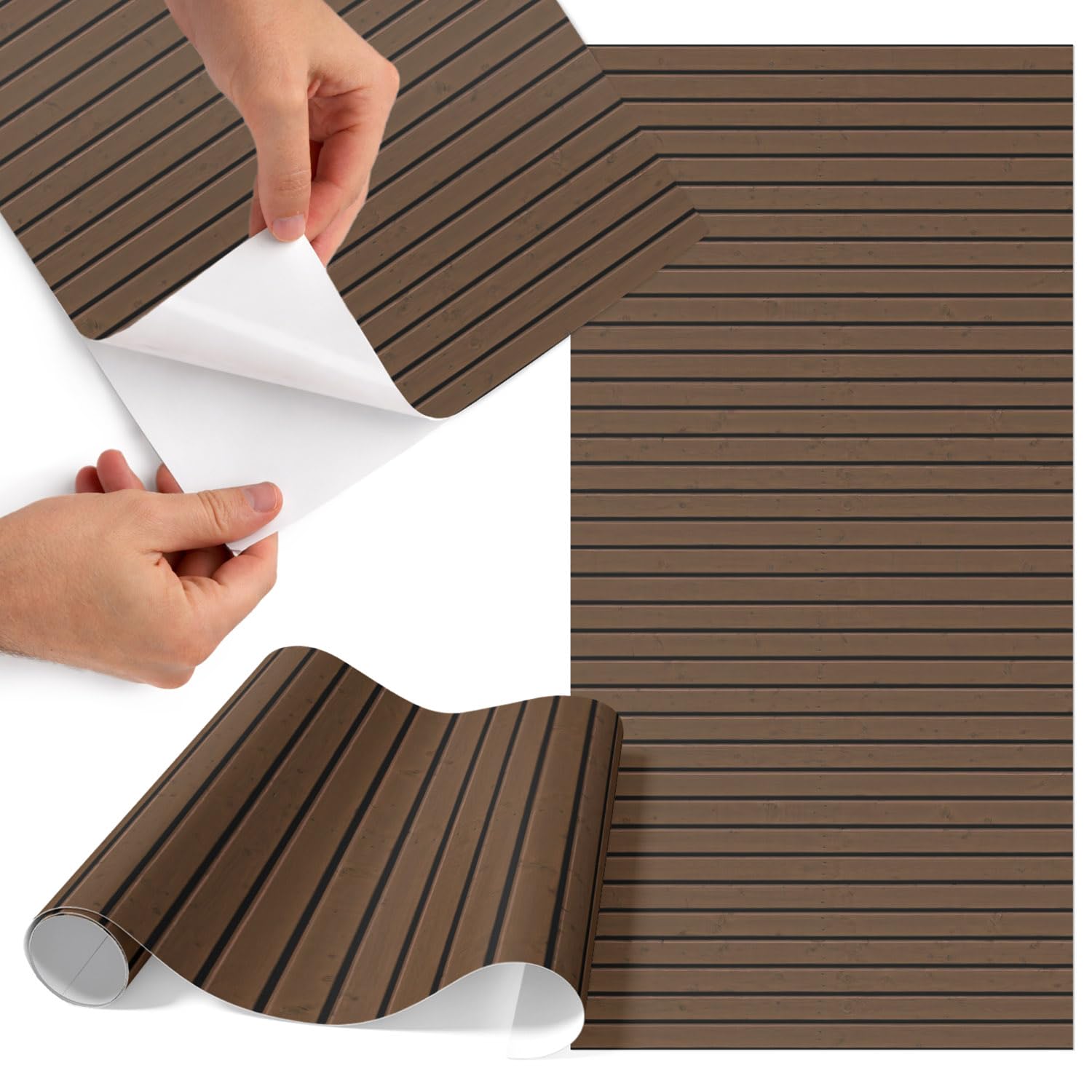 Papel para forrar muebles 75x150 cm imitación tablones de madera mate autoadhesivo e impermeable