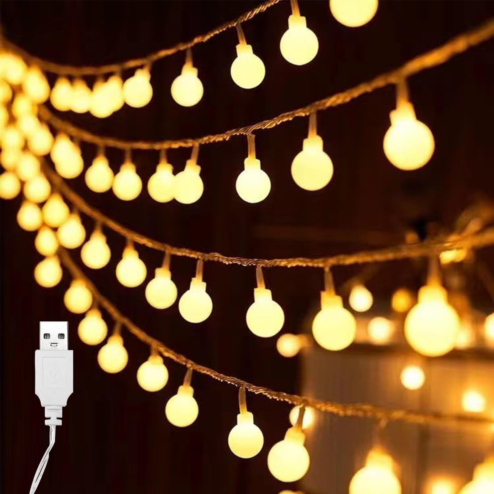 Prequ Catena Luminosa 192 Led Bianco Caldo Con Giochi Luce, Timer, Memory Controller Ip44 134 Metri A  650