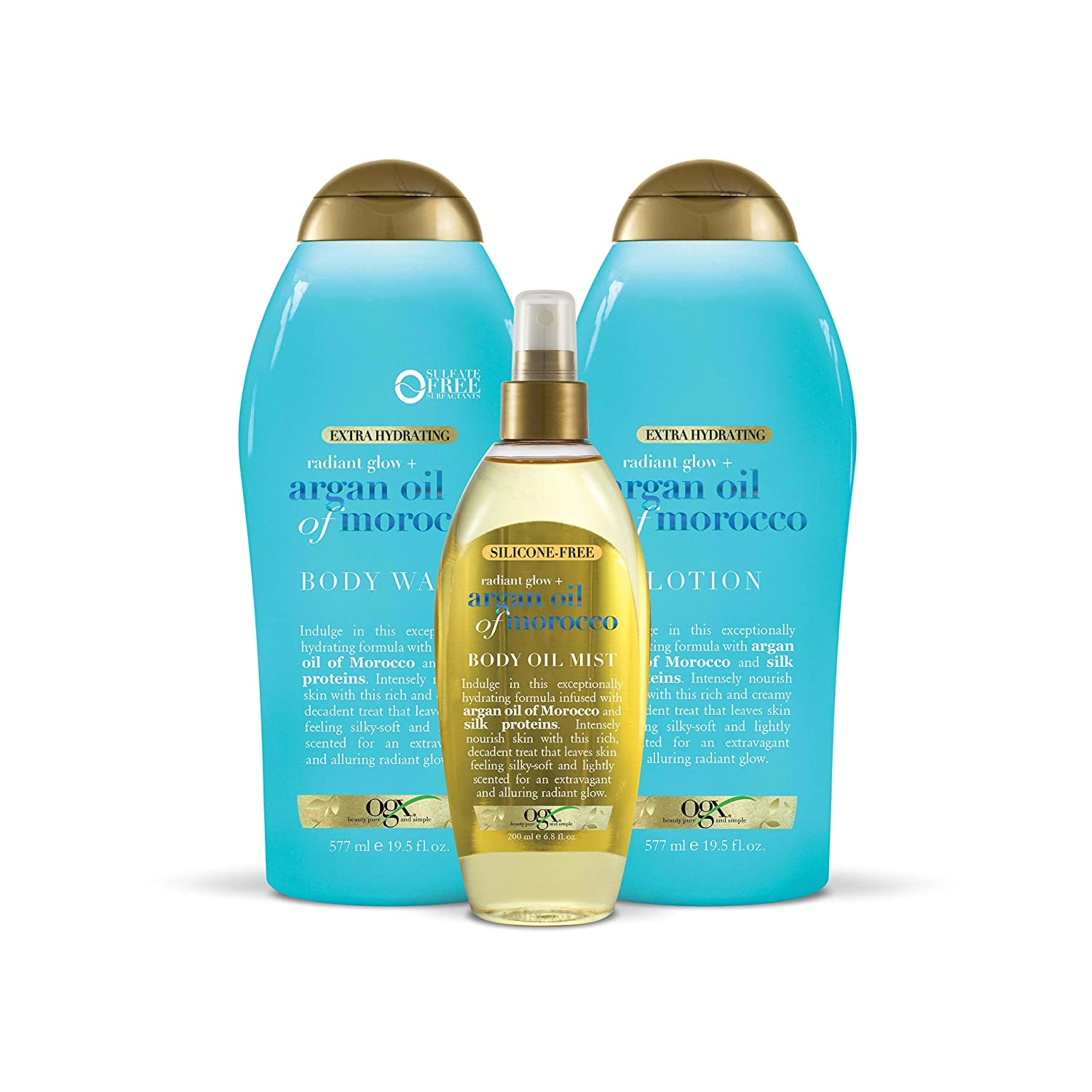 OGX Radiant Glow + Arganöl Marokko Extra-Feuchtigkeitsspendende Body Wash, 19.5 Ounce