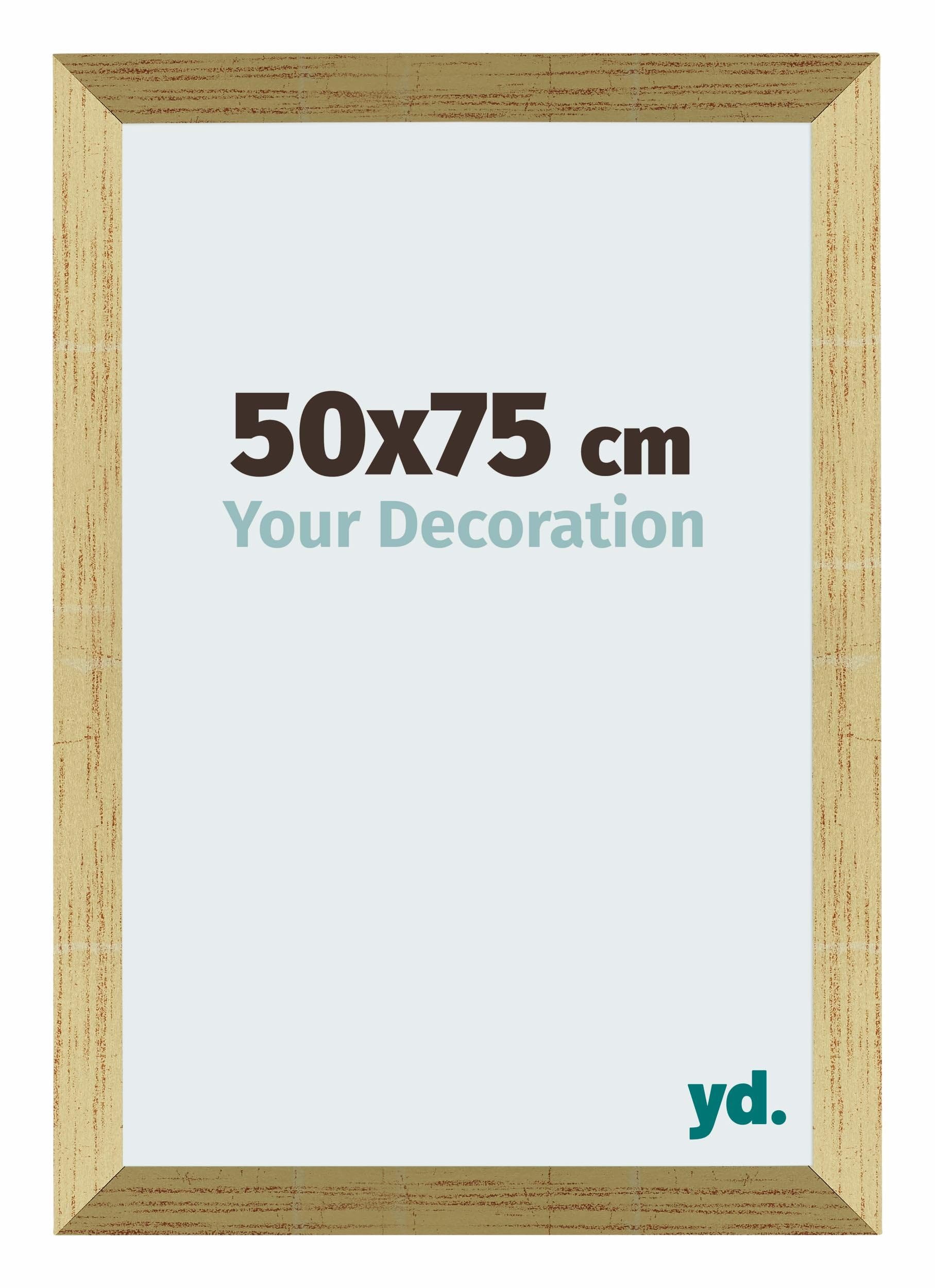 Your Decoration - Picture Frame 50x75 cm - Gold Shiny - Decorative Wall Frame in MDF with Antireflection - Frame 50x75 - Mura