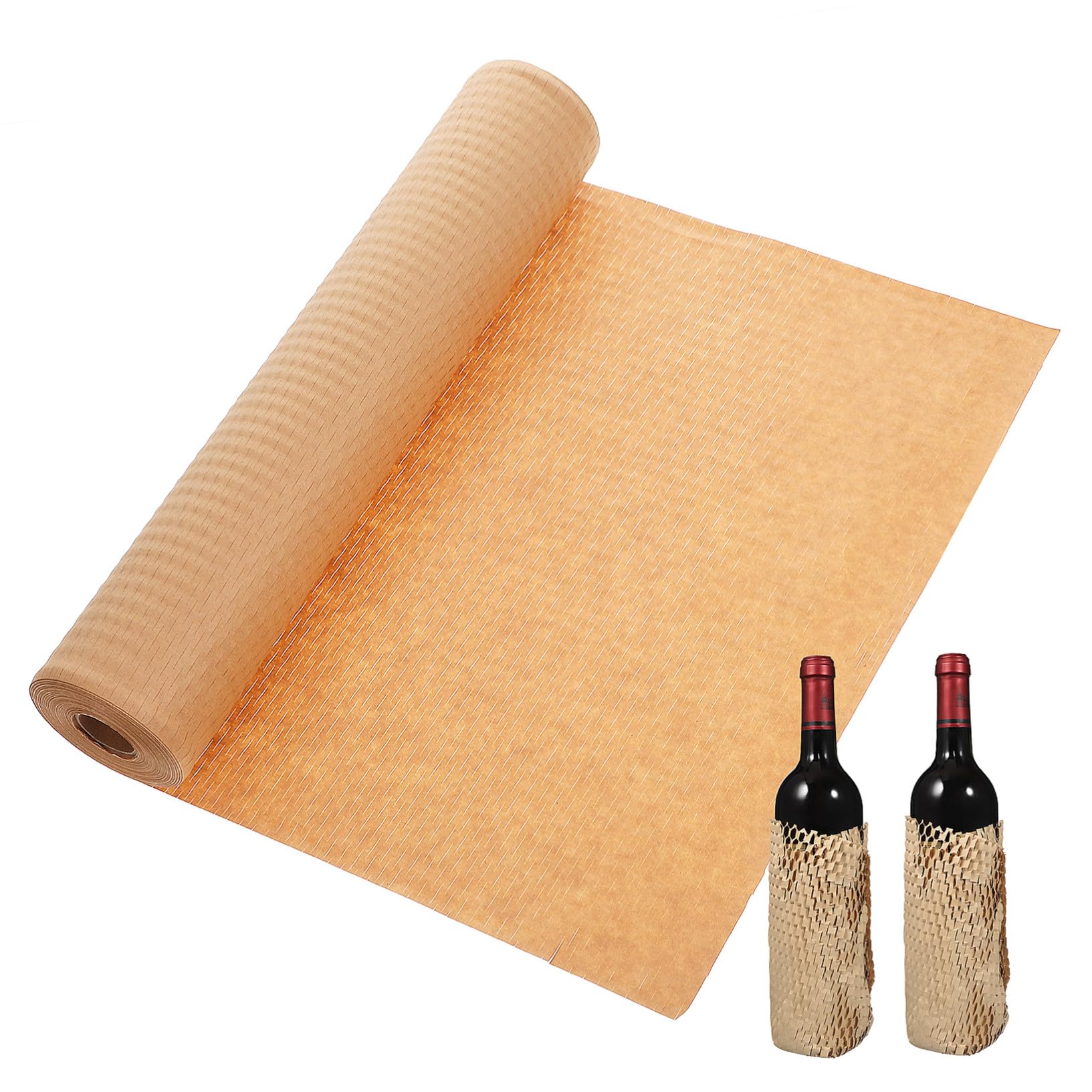 Papier de Remplissage en Nid D'abeille 1 Rouleau Kraft Pliable Robuste | Emballage pour Assiettes et Vaisselle, Usage Colis, Format Rouleau Unique