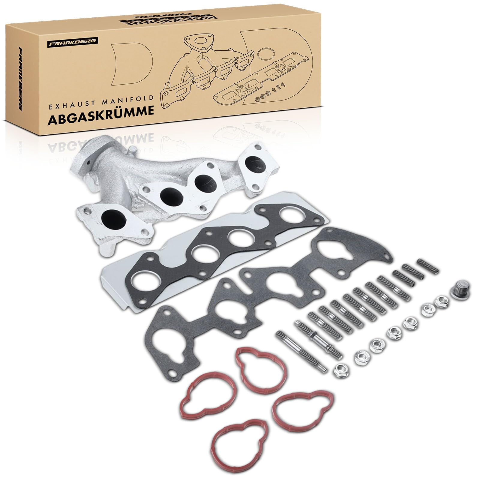 Frankberg Collettore di scarico in ghisa codice articolo 7700873358 | Compatibile con: M.e.g.a.n.e I Classic LA0/1, K.a.n.g.o.o Express FC0/1, Clio II BB CB, Rapid Kasten/MPV F40 G40