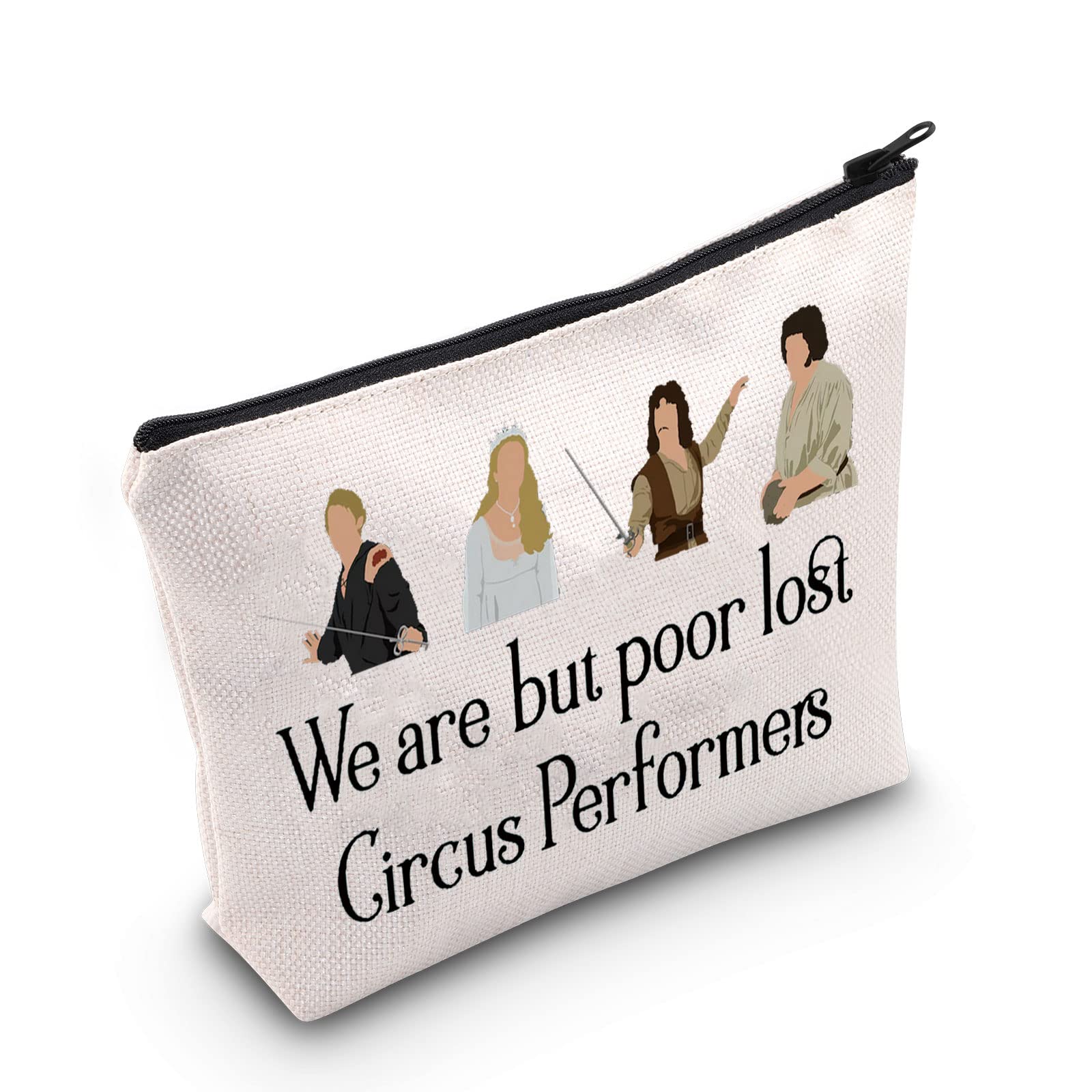 LEVLO Robin Wright And Cary Elwes Cosmetic Make Up Bag Movie Fans Gift We Are But Poor Lost Circus Performers Makeup Zipper Pouch Bag For Friend Family, We Are But Poor, Cosmetic Bag
