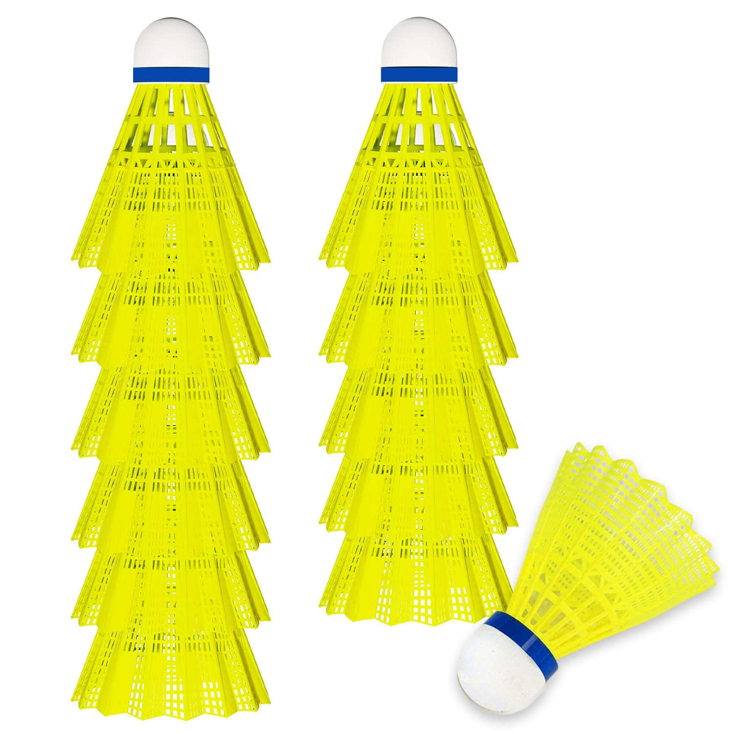 Palline Da Badminton In Nylon – Volani Ad Alta Velocità, Confezione 12 Pezzi, Giallo Fluorescente - 6