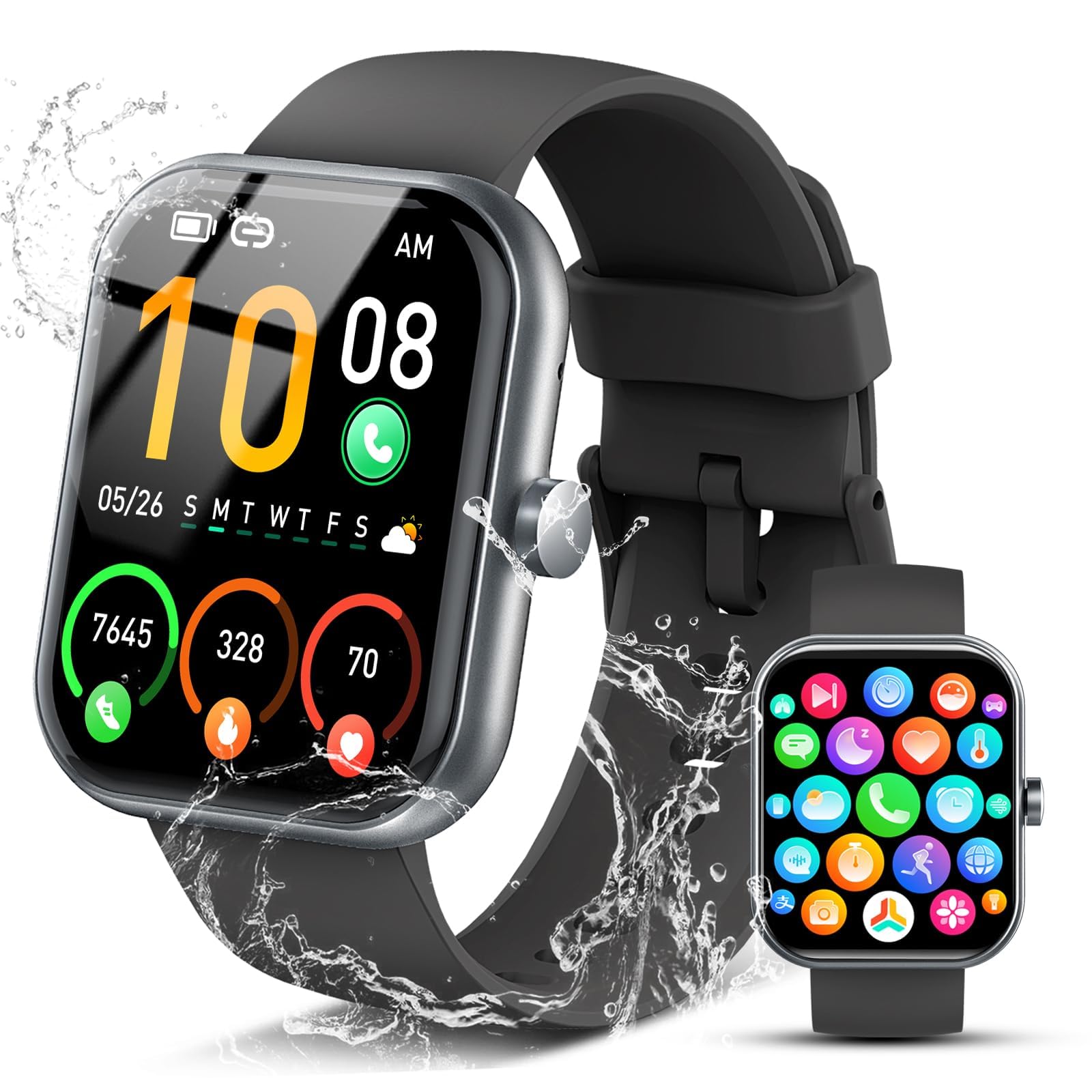 Smart Watch for Men Women Answer Make Call 1 96 HD Fitness Tracker Running Watch IP68 Waterproof Pedometer