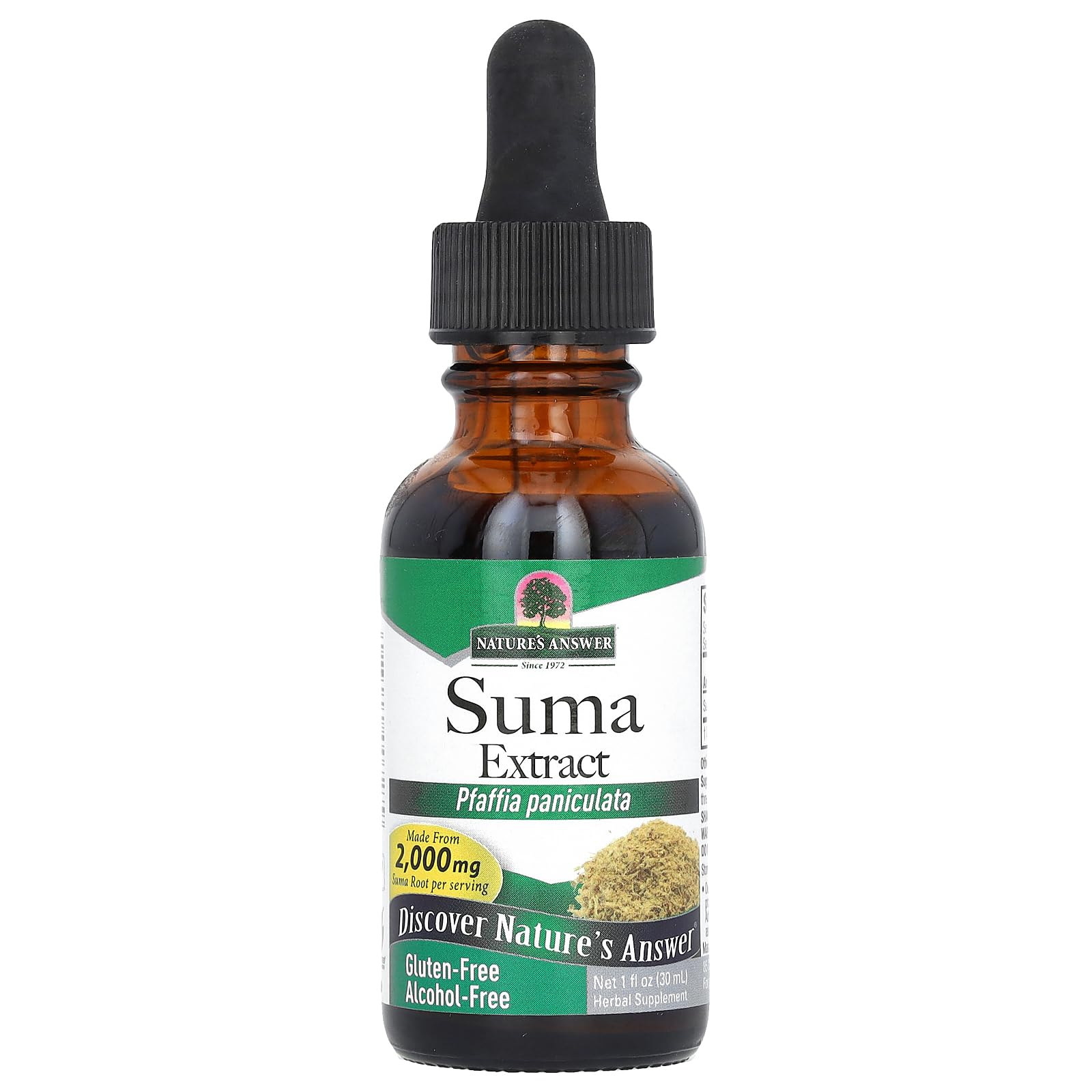 Nature's Answer Suma Root Pfaffia Paniculata Brazilian Ginseng | Promotes Overall Health & Well-Being | Gluten-Free, Alcohol-Free & Kosher Certified 1oz