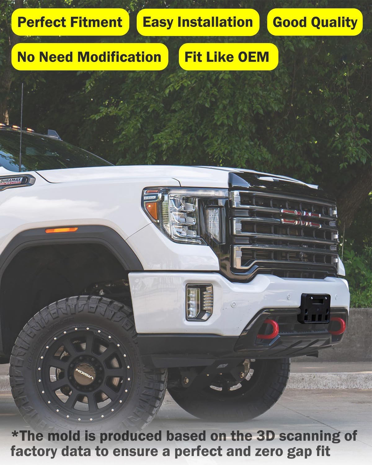 Front License Plate Frame for GMC Sierra 2500 HD 3500 HD 2020 2021 2022 2023 Front Bumper License Plate Holder Mounting Bracket Cover Replace# 84186107 Partslink# GM1068228