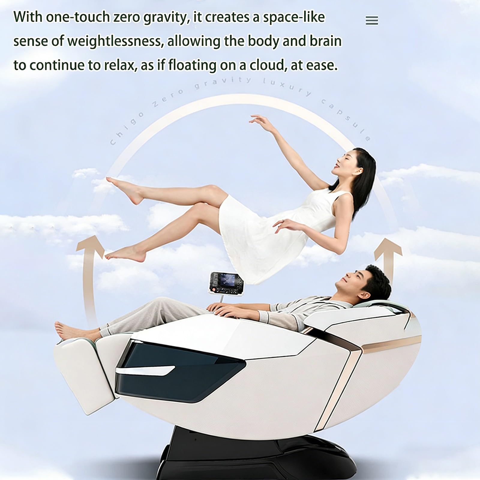 Sillón De Masaje De Lujo, Ajuste Automático De Masaje, Reclinable Avanzado, Ideals para Oficina En Casa(Bruin)
