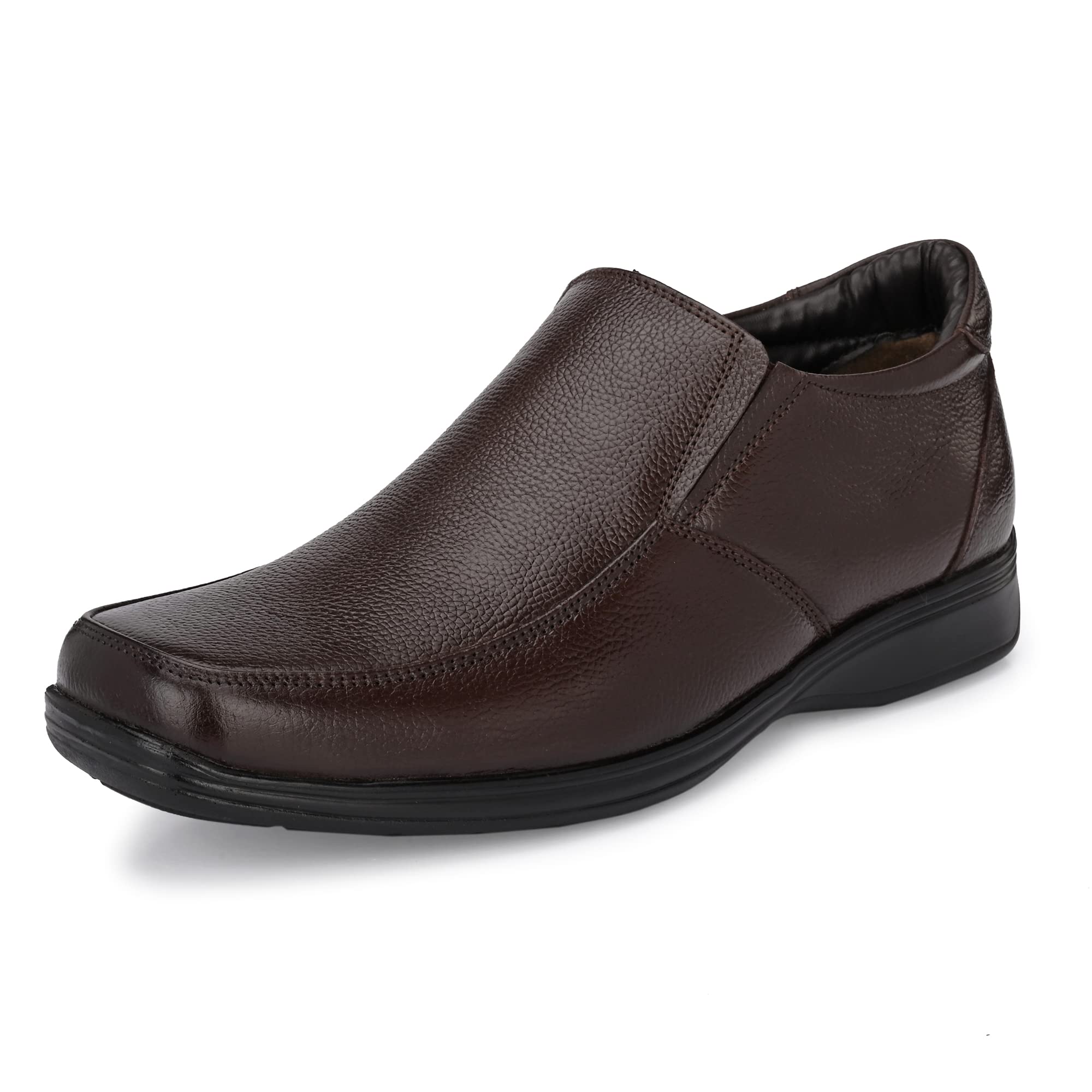 auserio Men's Full Grain Leather Slip On Formal Shoes | Anti Skid Sole | Padded Collar | Antimicrobial & Heat-Insulating | Shoes for Office & Parties & All Occassions (SSE 246.247.248)-picture-24