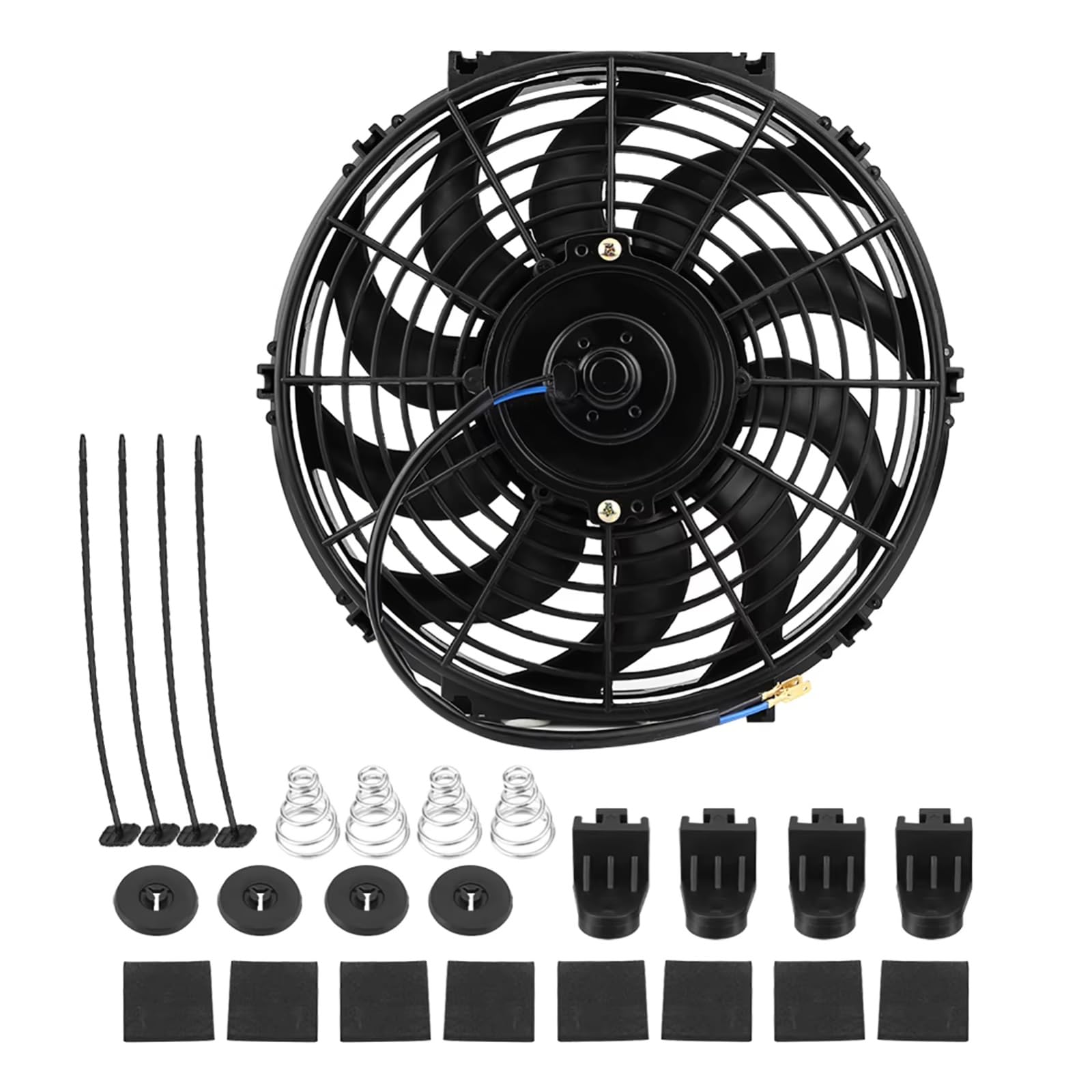 Ventilador Refrigeración Motor Eléctrico Empuje Lgado Universal Para Coche 12 Pulgadas 12V Con Kit Montaje Ventilador Refrigeración Motor Coche Ventilador Radiador Motor