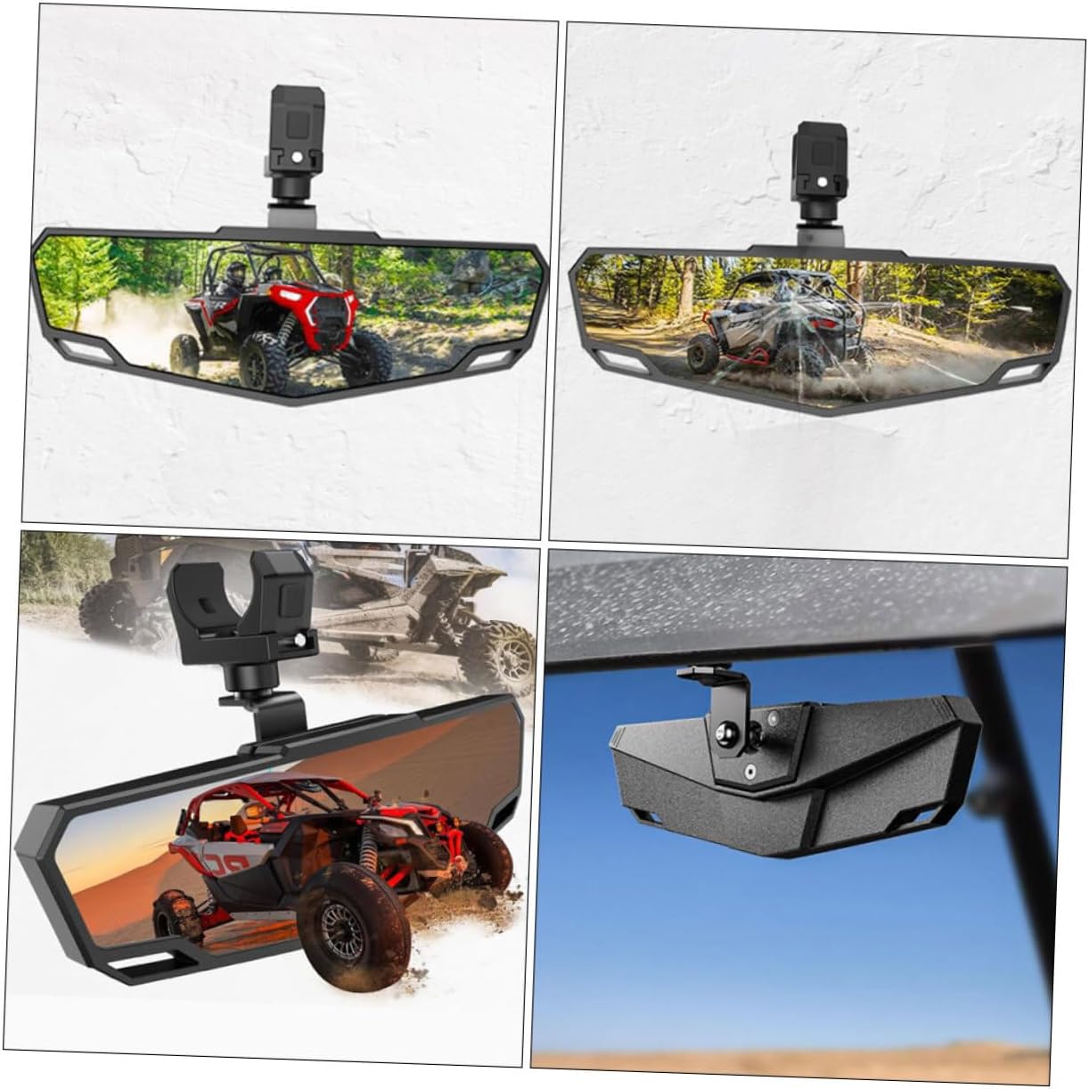 Atv Rear View Mirror Auxiliary Mirror for Utv Material Easy to Install Fit for Polaris