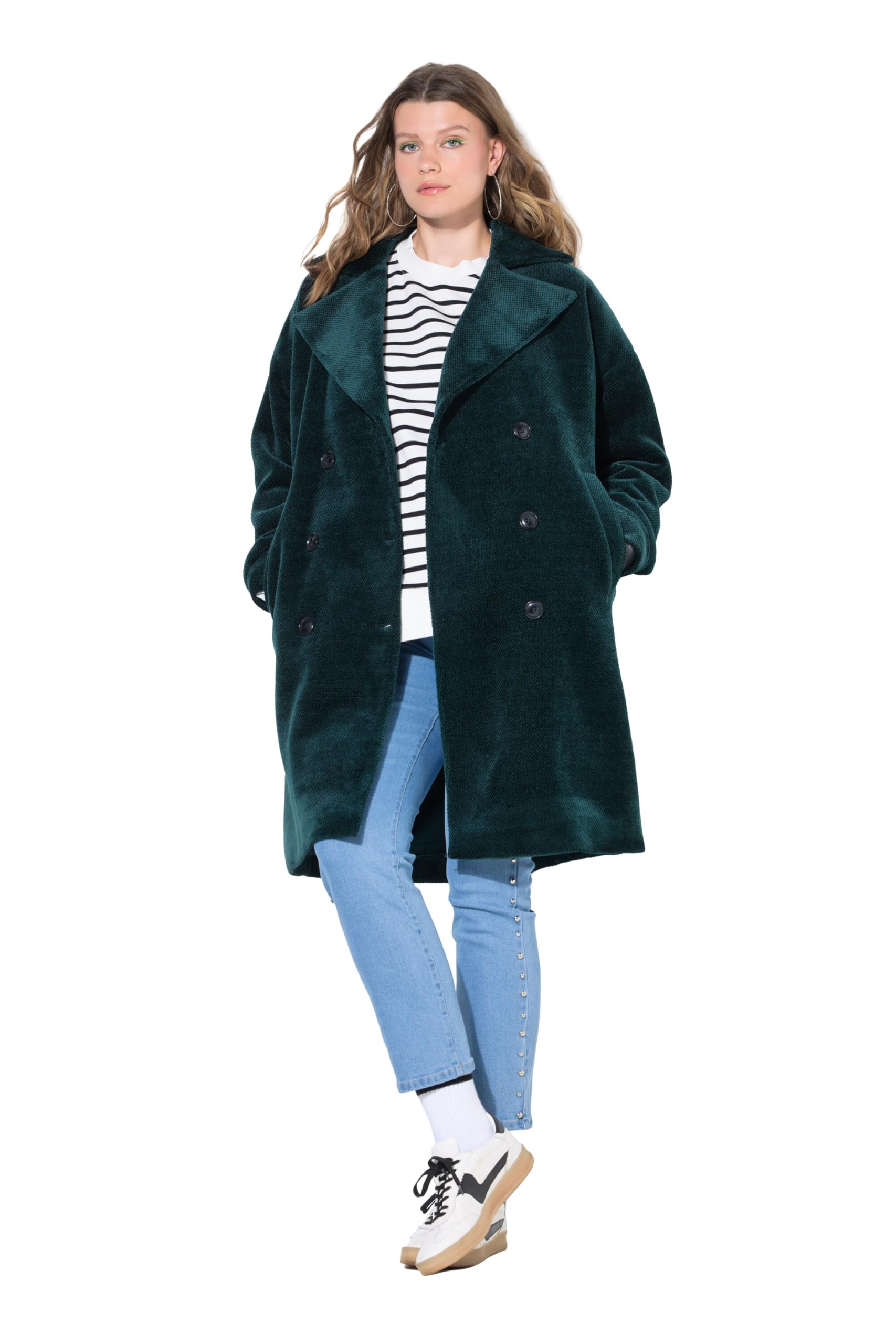 Studio Untold Damen große Größen Übergrößen Plus Size Mantel, Oversized, Doppelreiher, Reverskragen 843940