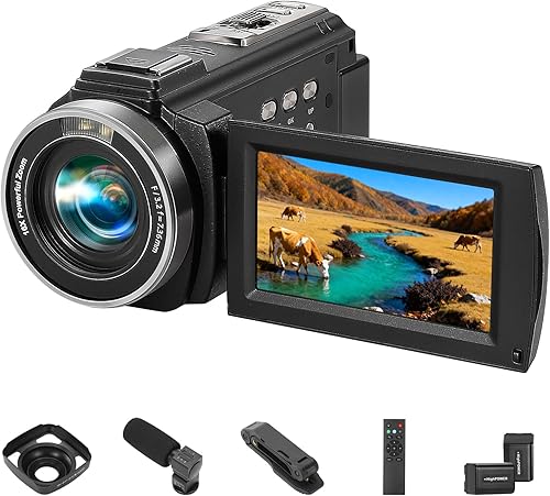 Miniatura 2 de Videocámara Full HD 1080P 30FPS 36MP IR visión nocturna Cámara para grabar videos para YouTube, LCD de 3.0 Pulgadas con rotación de 270 Grados Zoom