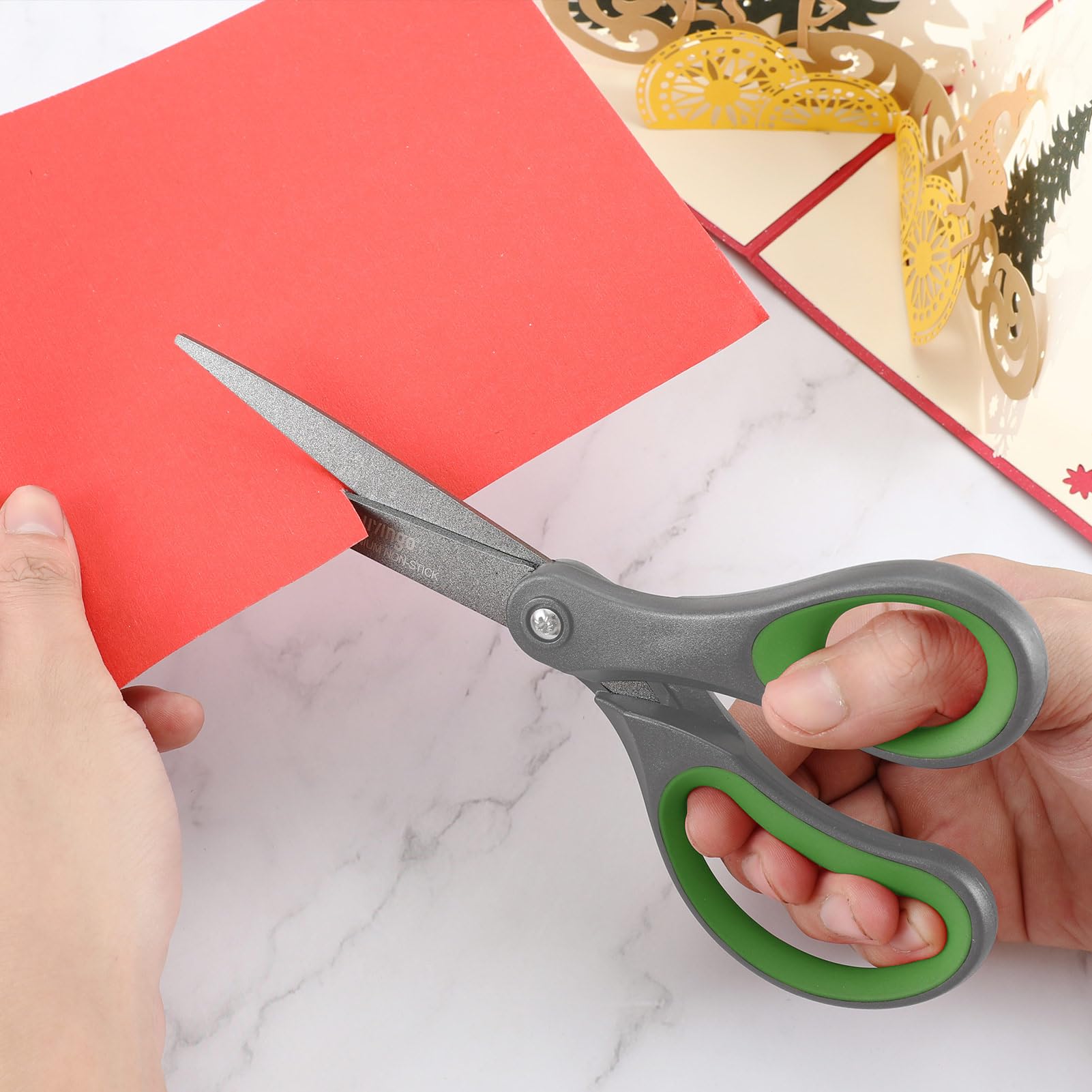 LIVINGO Heavy Duty Scissors, Sharp Office Scissors Set for Sewing Fabric Cutting, and Crafting - Image 4