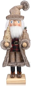 ArlinaL Santa Christmas Nutcracker Figures Decor 15 Inch, Wooden Xmas Nutcracker Santa Nutcracker Ornaments, Festive Christmas Decorations for Shelves and Tables