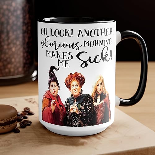 Miniatura 7 de Oh Look Another Glorious Morning Hocus Pocus Coffee Mug - Sanderson Sisters - Halloween Themed Mug - Funny Coffee Cup - Witchy Ceramic (All White 15