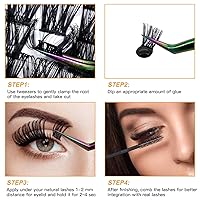 Vista 4 de Extensiones de pestañas rizadas en racimo D, para colocar uno mismo. Mezcla de 0.31 a 0.63pulgadas, 72 racimos de pestañas rizadas C, D, B&Q LASH