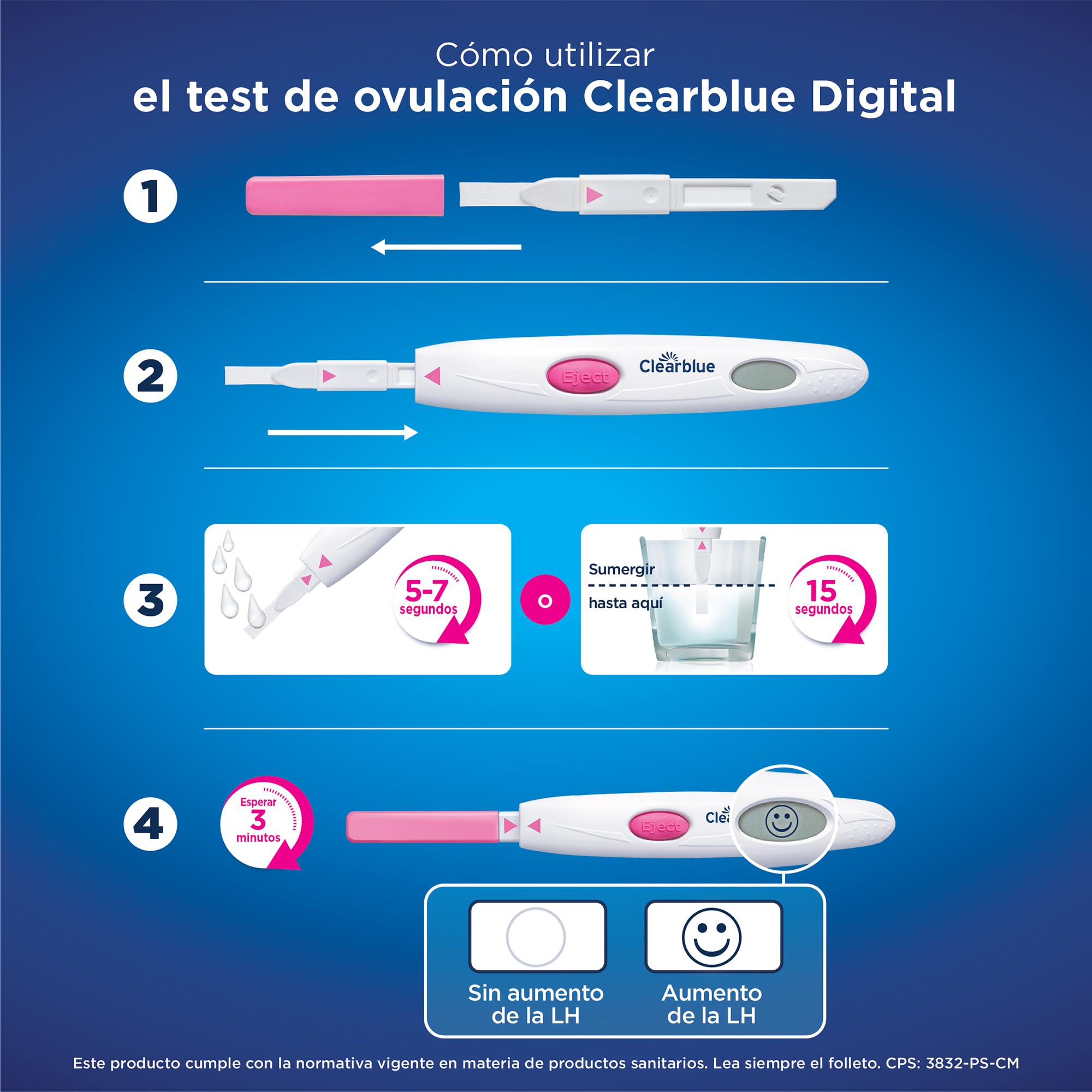 Clearblue Test d'ovulation numérique - 10 tiges de haute précision - Identifie les jours fériés - Résultats clairs sur l'écran - Facile à utiliser - Précision + 99 % - Format amélioré sans plastique -