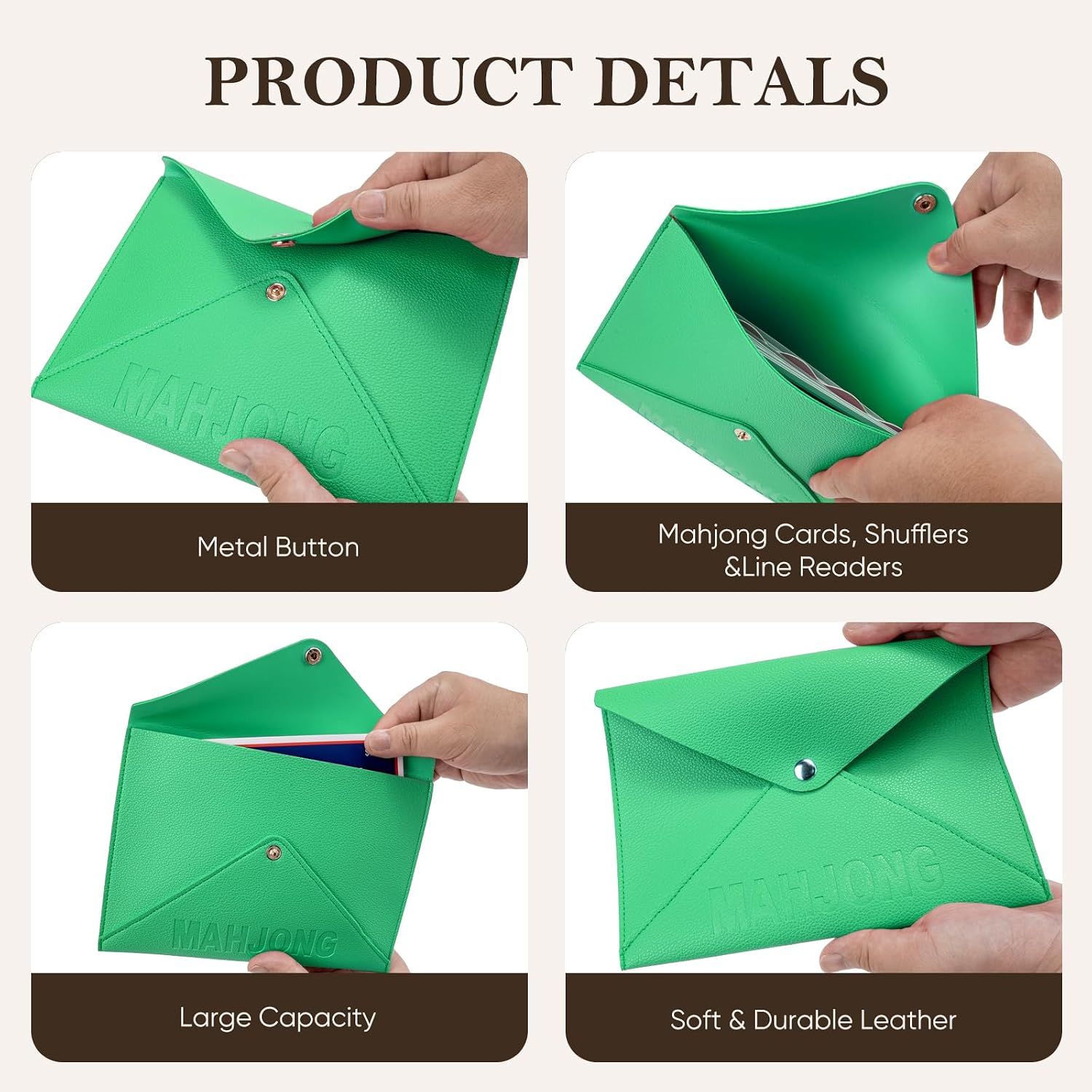 Mahjong Card Holder – Portable Embossed Case for 6-12 NMJL Cards image 4
