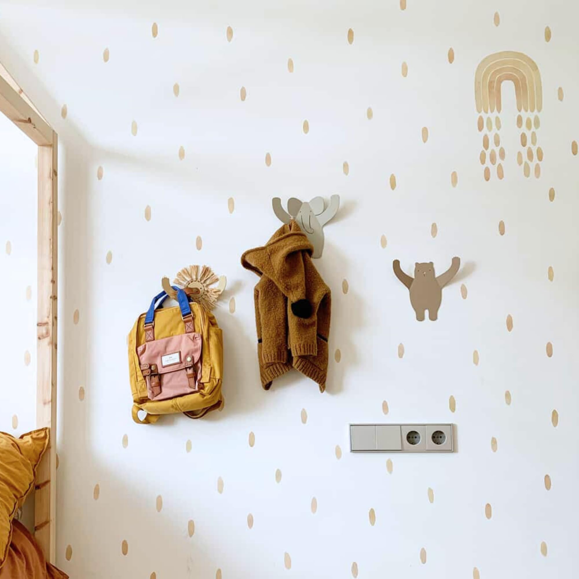 Pegatinas Pared Decorativas | Vinilo Adhesivo Pared Gotas Acuarela | Efecto Papel Pintado | Cubre 3 m² | 118 piezas | TRESXICS (Amarillo)