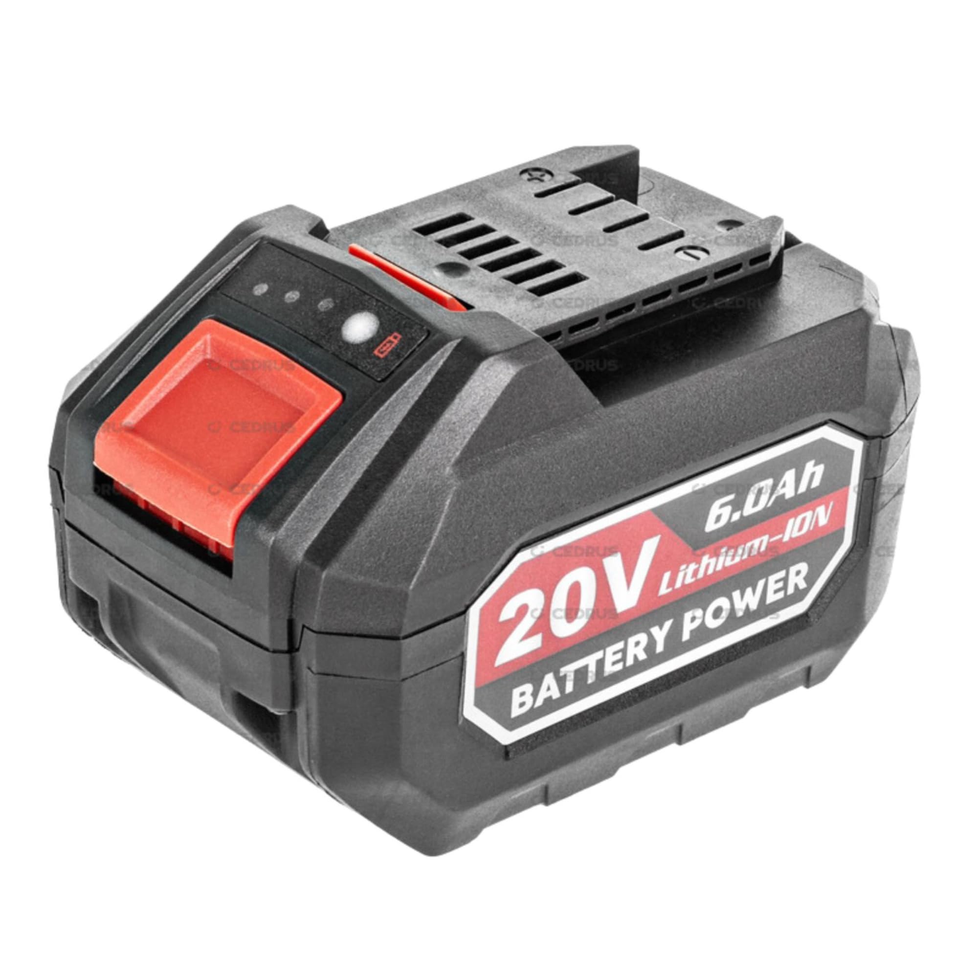 Cedrus Akumulator litowo-jonowy 20 V 6 Ah CEDLI-ION 6AH, oryginalna bateria Power+ ze wskaźnikiem ładowania LED, ochrona przed przegrzaniem i przeładowaniem, trwały magazyn energii