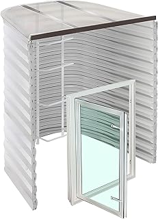 Complete Basement Egress Window Kit - Argon Filled Basement Egress Windows, Window Well, Wells Ladder & Cover, Heavy Duty Exit Windows Well Kit - White 55"L x 36"W x 60"D