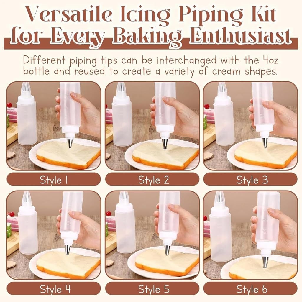 Pastry Making Set with 4 Mounted Vases and 6 Mounted Nozzles Daily Dining Kitchen Baking Tools