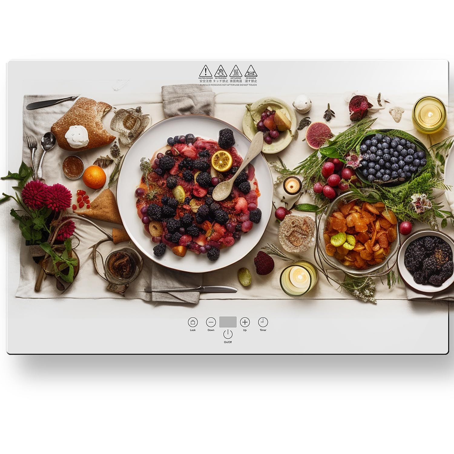 SHASUKI Electric Server Warming Tray,Food Warmer for Parties,9 Adjustable Temperature Control,6 Hours Timer,Ultra Slim Warming Tray,for Buffets,Restaurants,House Parties, Party(23.6" x 15.7")