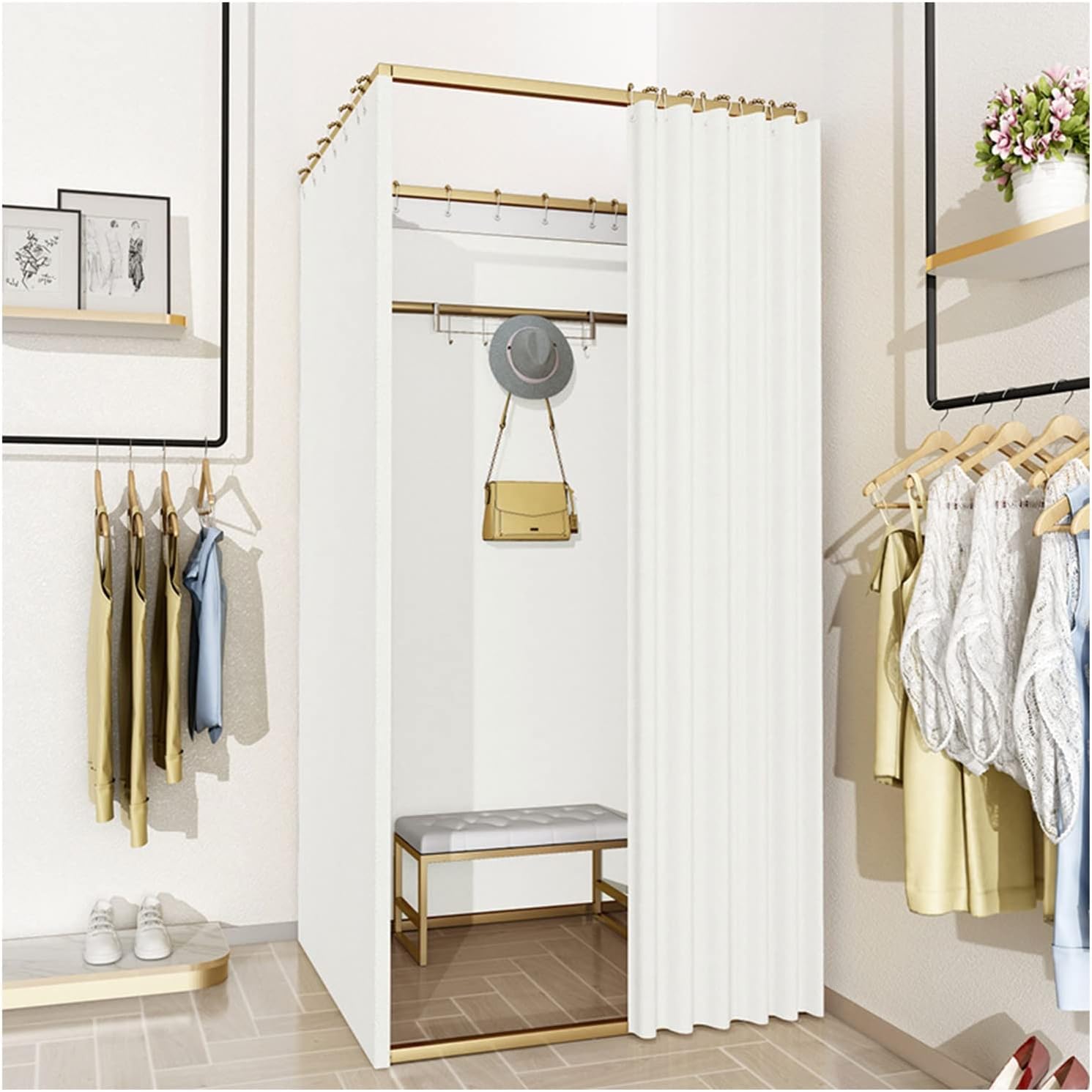 スクエアドレッシングルーム 衣料品店のドレッシングルーム Color White サイズ Linen Cloth 高質で安価 スクエアドレッシングルーム 衣料品店のドレッシングルーム Color White サイズ Linen Cloth 高質で安価