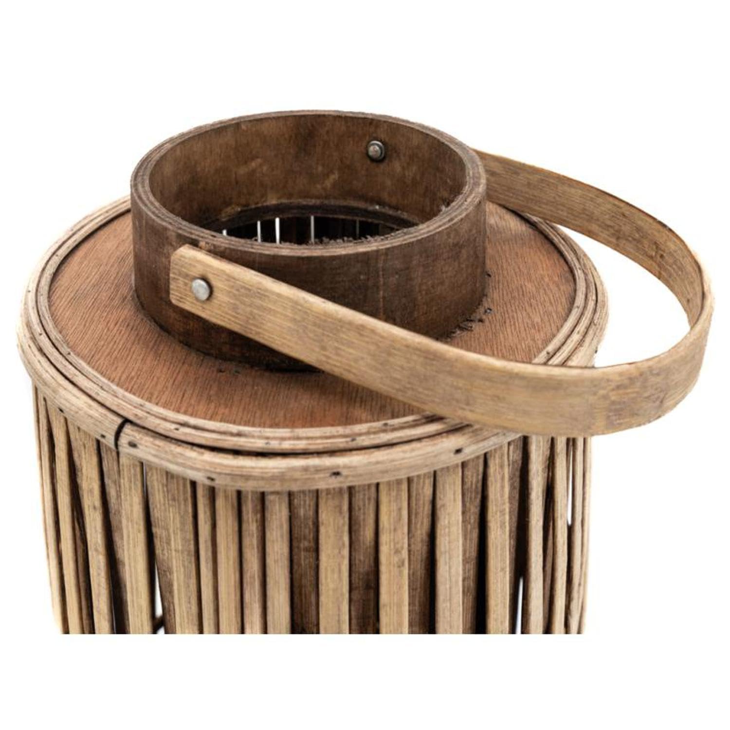 AUBRY GASPARD - Lanterne en Pin et Verre - Naturel - Ø 18 cm - Hauteur 60 cm - Poids 1 kg - avec Poignée en Pin - Élégant Photophore pour Ambiance Chaleureuse à la Maison