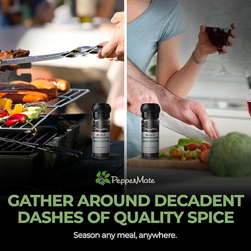 Vista 53 de PepperMate Condimento de sal marina con molinillo - Mezcla en recipiente de vidrio para frescura, especias gourmet de sal marina para barbacoa