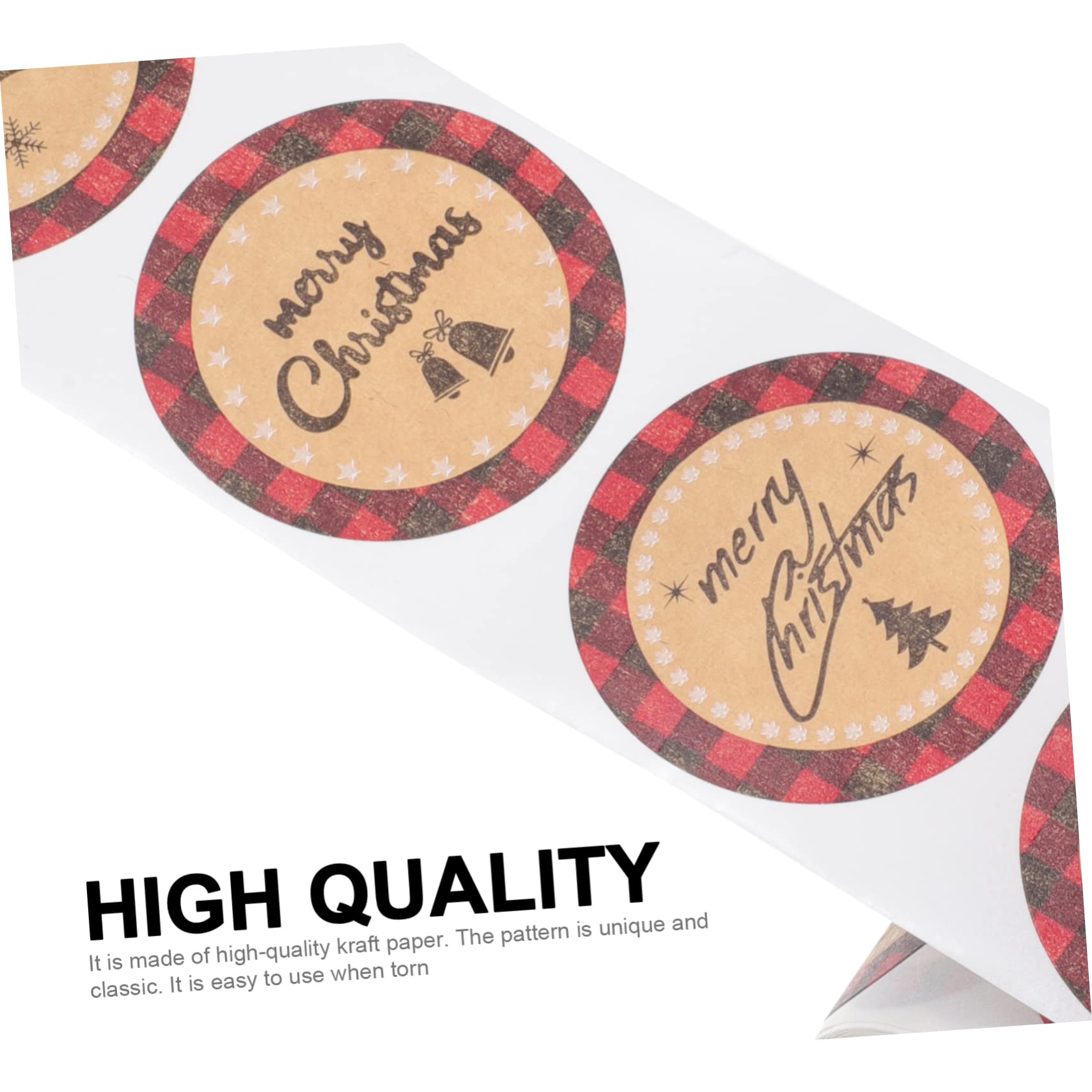 SHINEOFI 3rotoli Adesivi Per Confezioni Natalizie Etichette Carta Kraft Con Design Festivo Adesivi Per Regali e Buste Facili Da Applicare e Rimuovere Senza Residui
