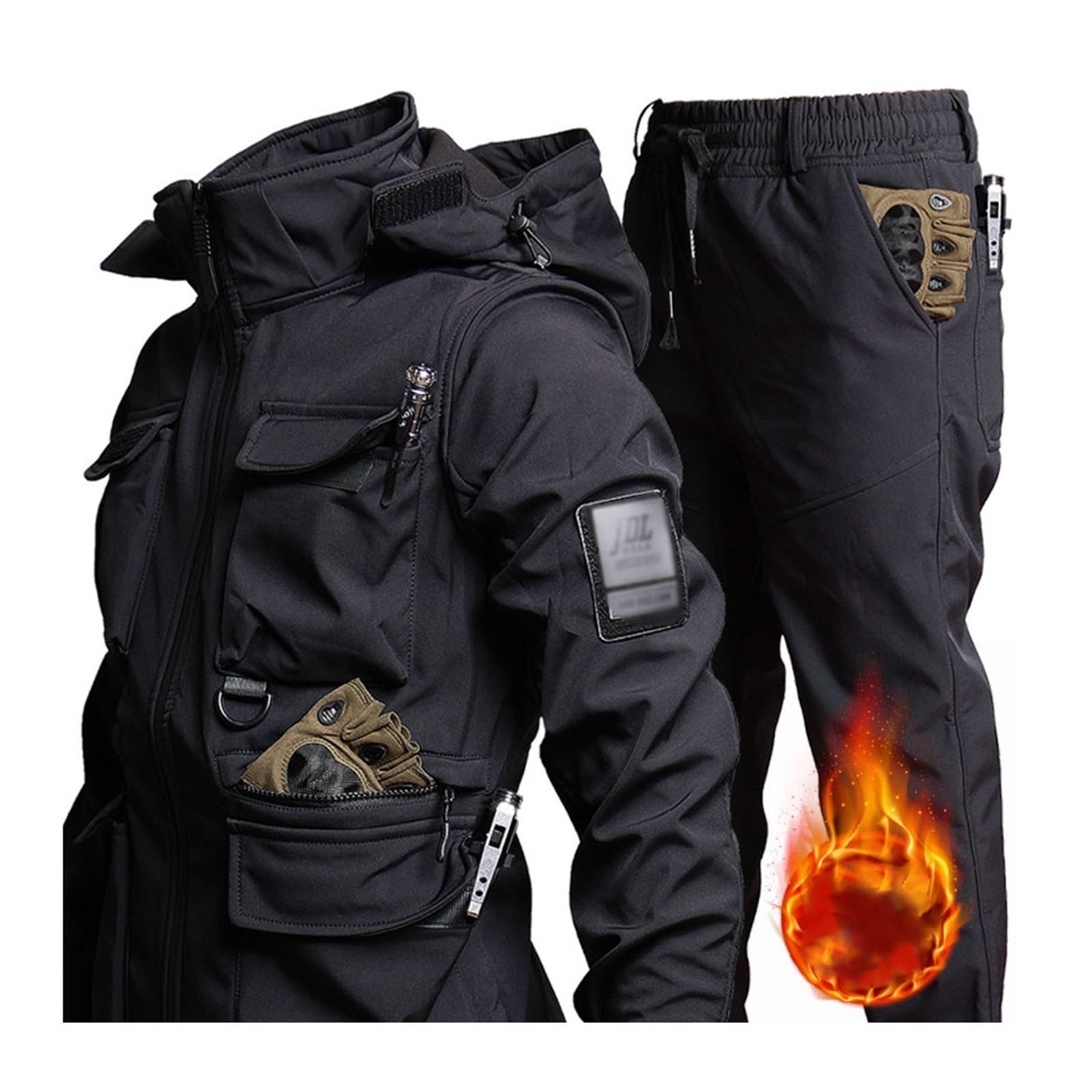 Completo Da Sci Invernale Mimetico Con Cappuccio Caldo E Impermeabile Per Uomo, Tuta Da Snowboard Casual Alla Moda Spessa Calda Antivento, Per Altre Attività Invernali All'aperto