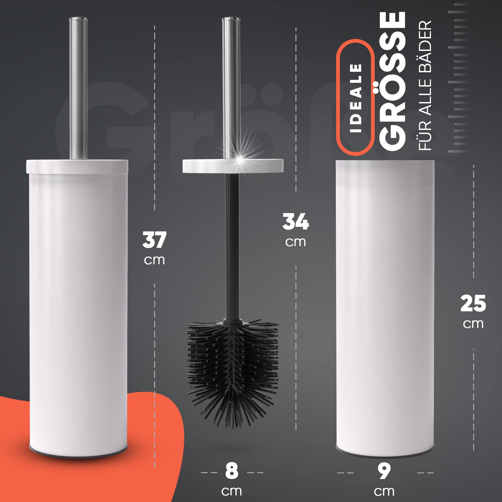 Abrush Scopino Per WC In Silicone Con Porta Scopino Chiuso Inodore E Igienico Scopino Per Wc In Silicone Con Testa In Gomma Morbida Scopino Per Wc 91428652