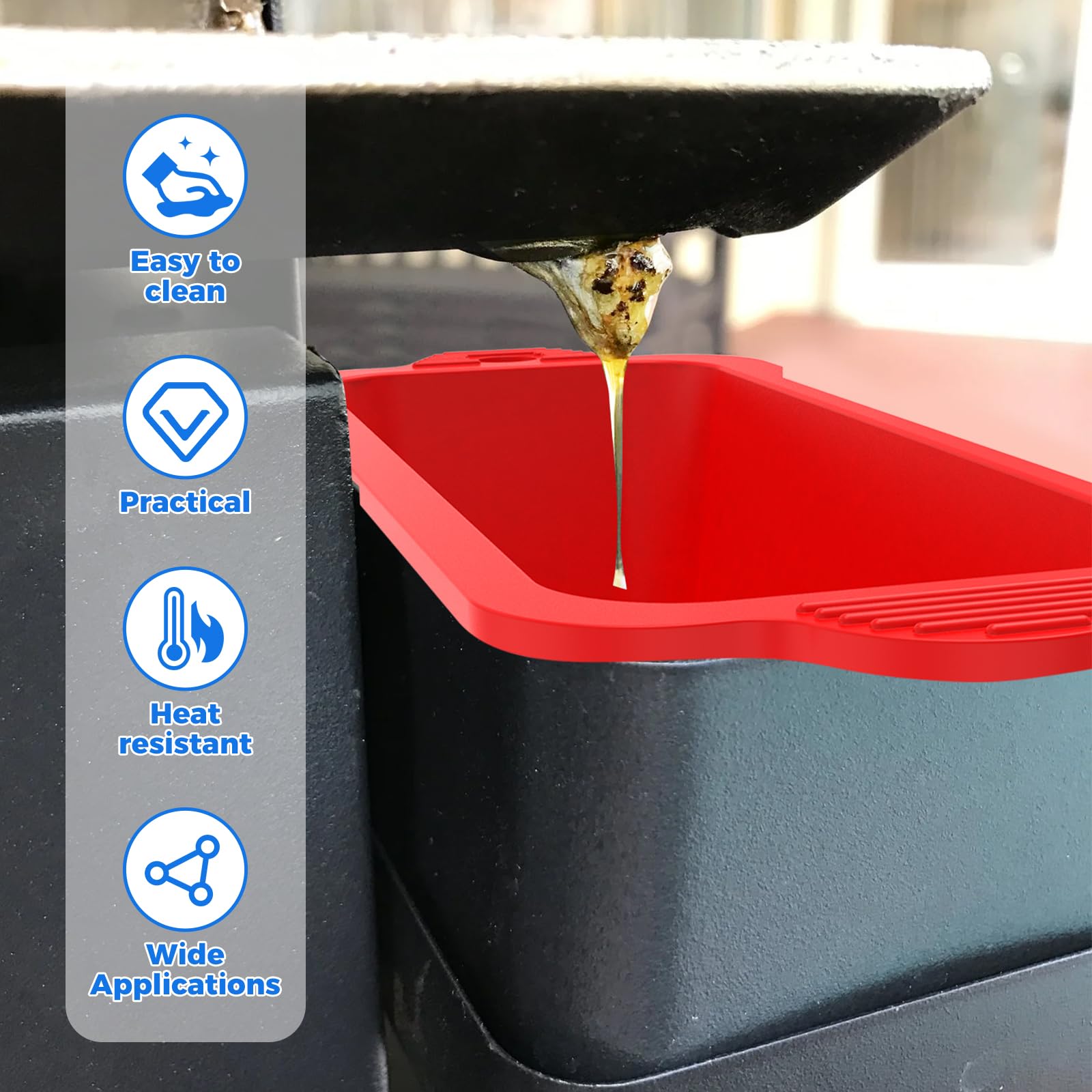 5 Pcs Silicone Grease Cup Liners, Heat Resistant Drip Pan Liner, Reusable Grease Catcher Cup, Multi Color Grease Catcher Liners Dishwasher Safe Grill Grease Tray for Griddle Barbecue