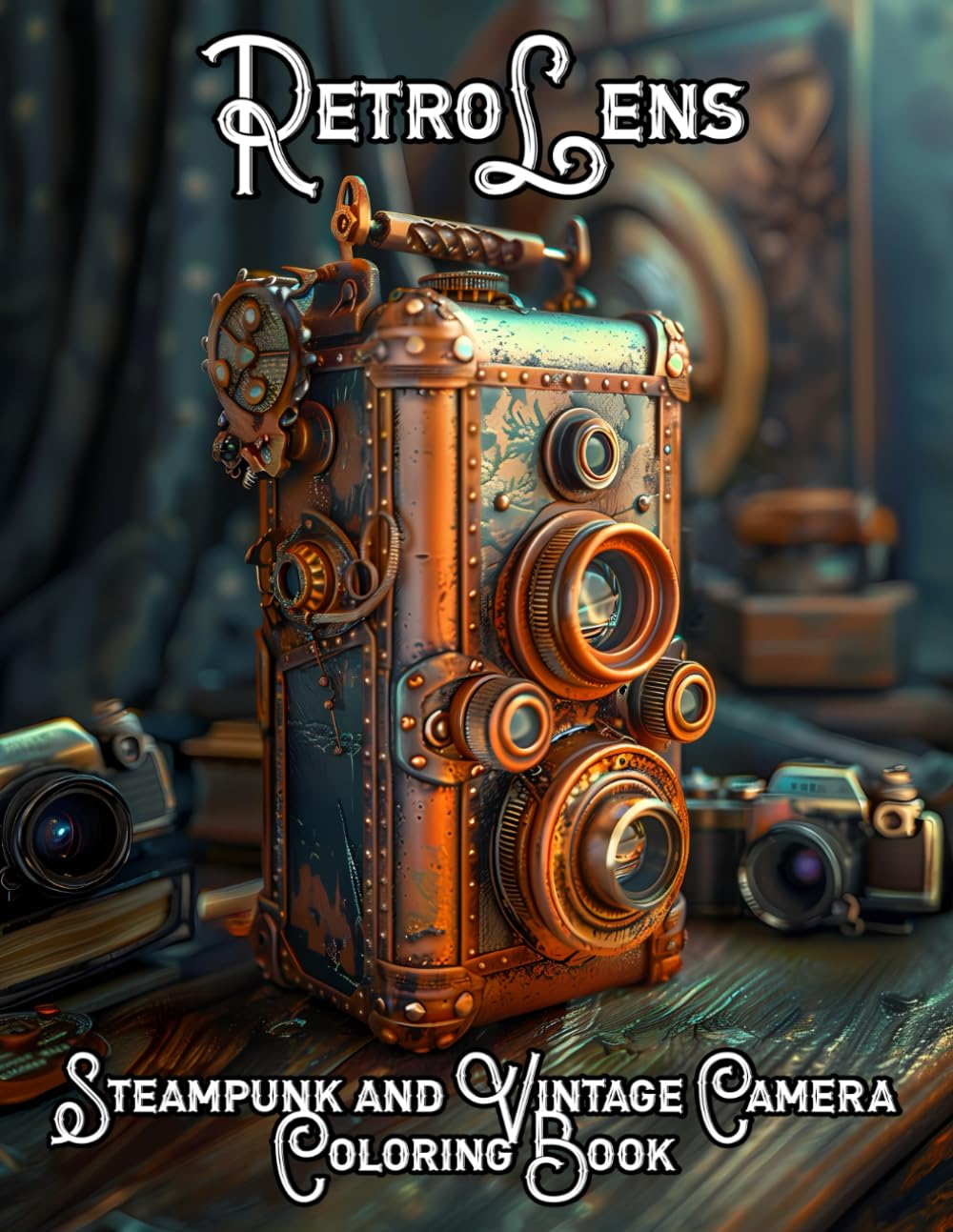 Retro Lens: Steampunk and Vintage Camera Coloring Book
