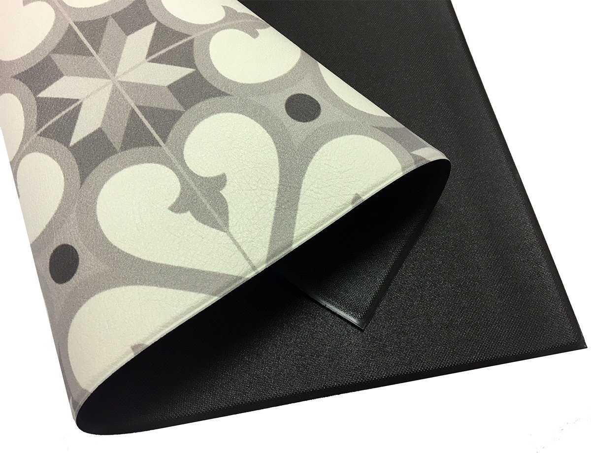 STOR PLANET Zjxsneh Tapis en Vinyle imprimé chromé, Tapis de Cuisine, Couloir, antidérapant et très Confortable, Motif Hydra Taupe 120 x 180 cm