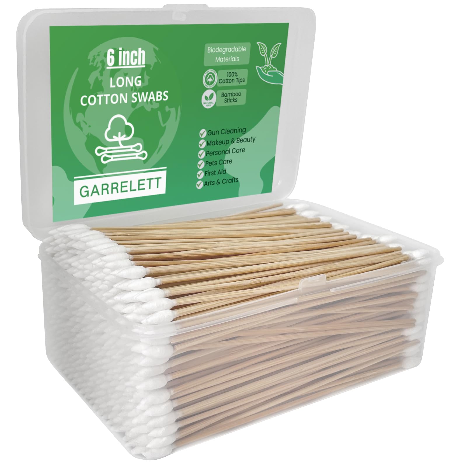 600/500/400 PCS Gun Cleaning Swabs - 6" Lint-Free Long Cotton Swabs Bamboo Handle, Precision Firearm Maintenance Kit Electronics Instruments,