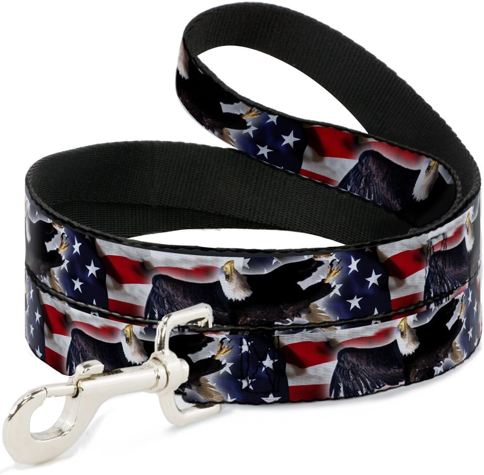 Dog Leash Flying Eagle American Flag 6 Feet Long 1.5 Inch Wide