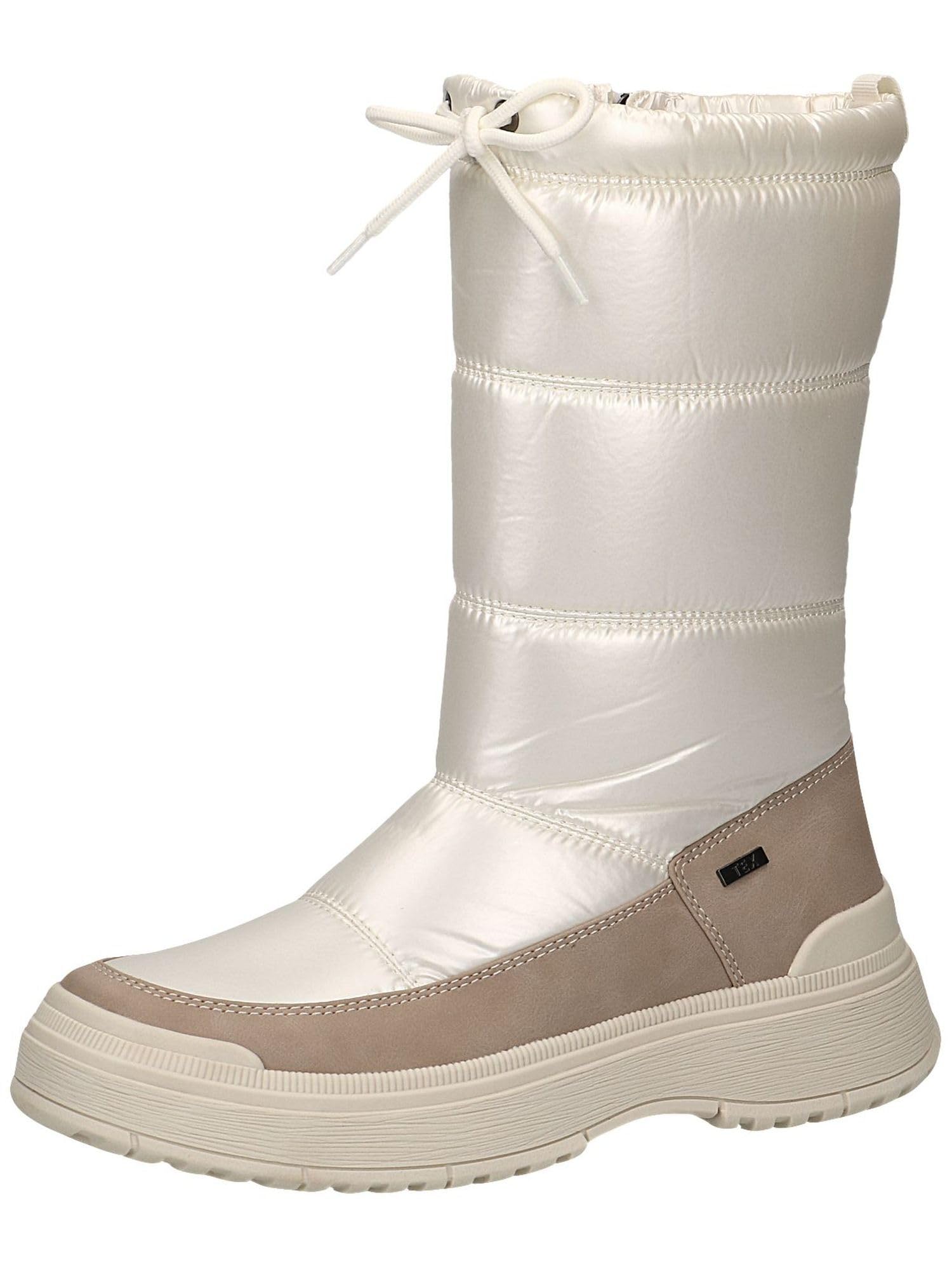CAPRICE women's winter boots flat vegan water-repellent, Multicolor (Pearl Comb), 7.5 UK