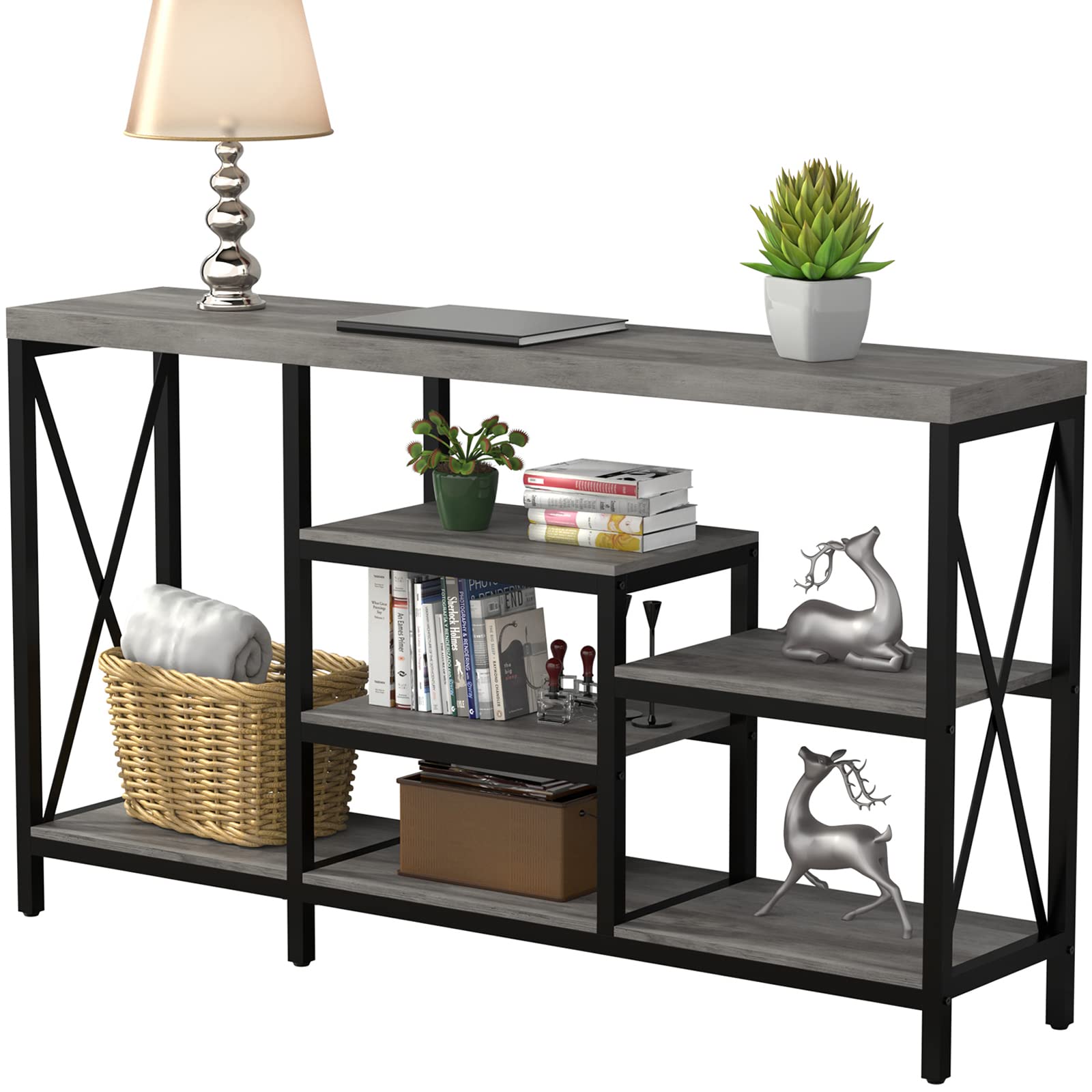 Console Tables for Entryway, 55 Inch Sofa Tables Narrow Long, LGHM