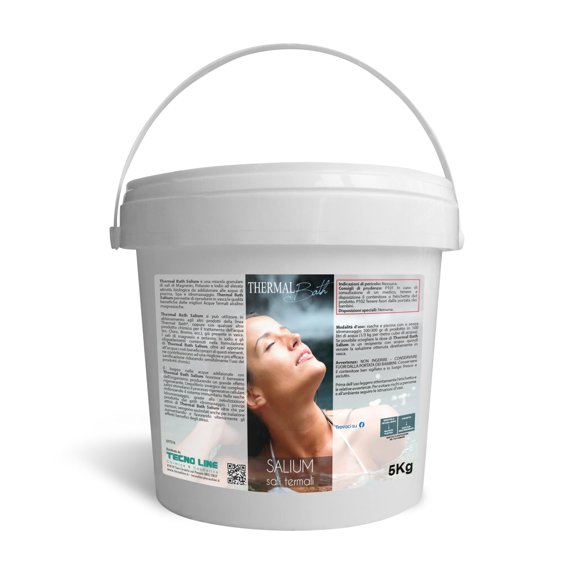 SALIUM, Sali Termali per Piscina e Spa Idromassaggio - 5 KG | Riproduce le Qualità Benefiche delle Acque Termali Alcalino Magnesiache con Magnesio, Potassio e Iodio