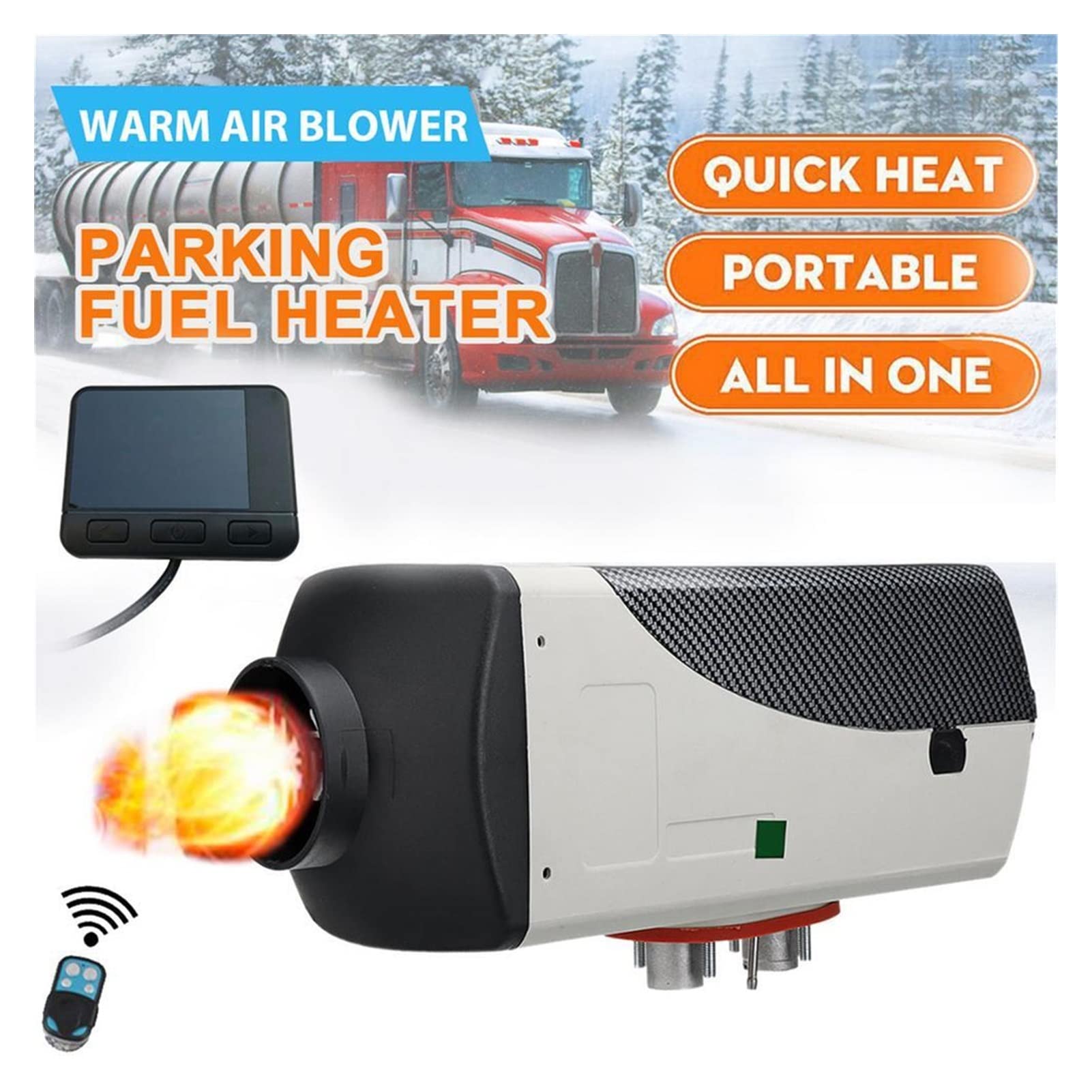 Autonomiczny ogrzewacz samochodowy 12 V, 24 V, 5 kW, 8 kW, ogrzewacz parkingowy, ogrzewacz powietrza z monitorem LCD do kampera, maksymalizujący wydajność paliwową (jednokolorowy)